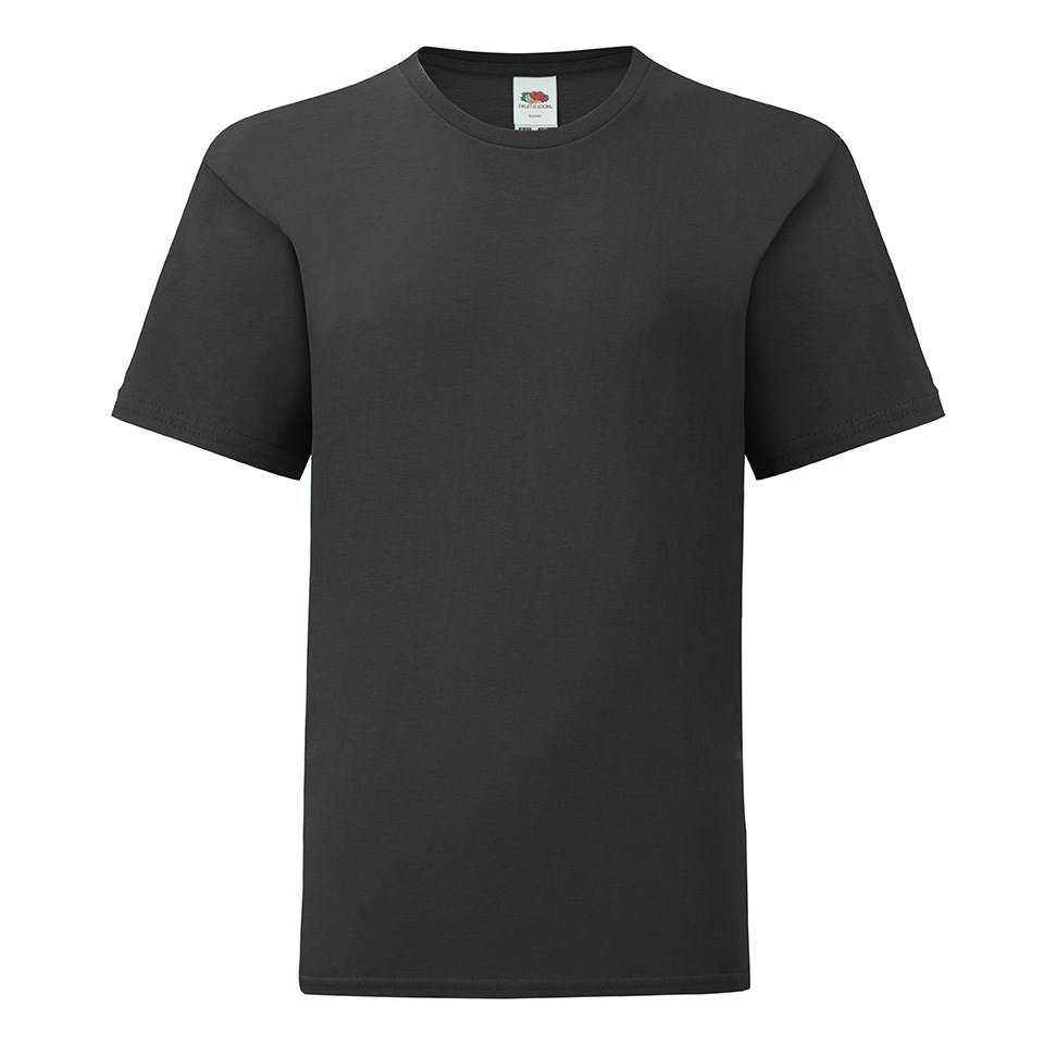 Levně Black children's t-shirt in combed cotton Fruit of the Loom