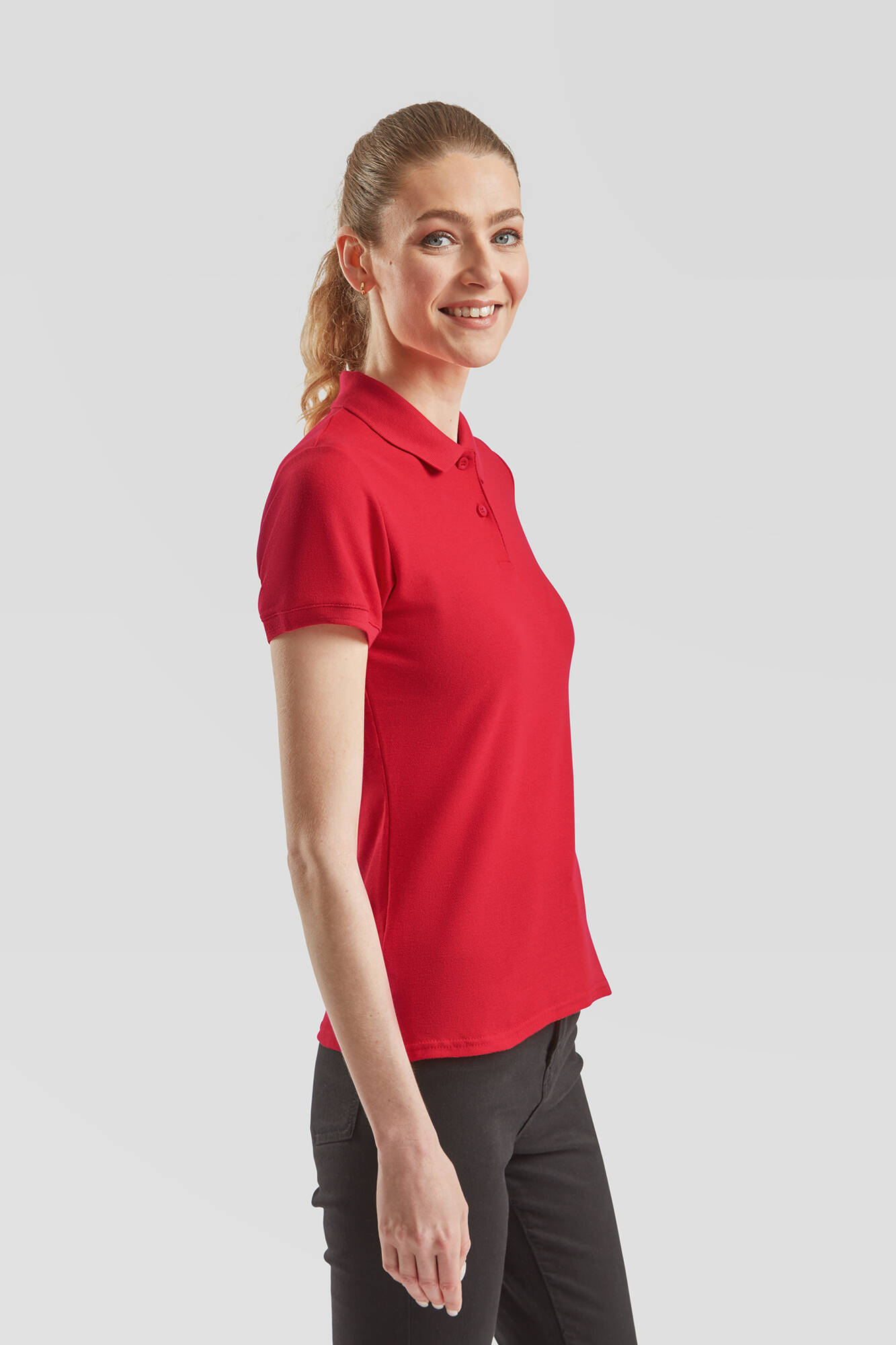 Polo Fruit of the Loom Red Women's T-shirt