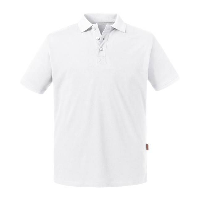 Biała koszulka męska polo Pure Organic Russell