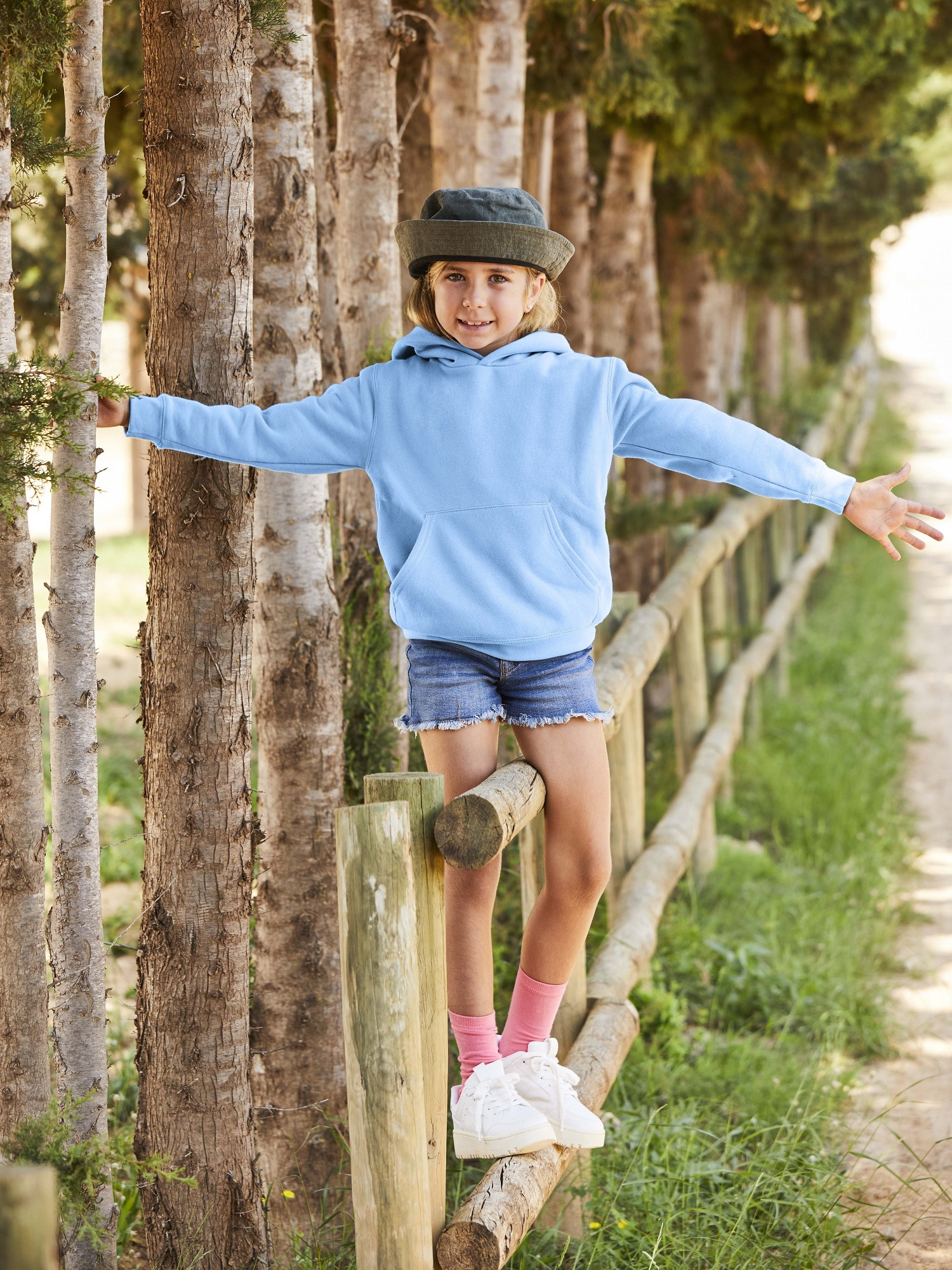 Błękitna bluza dziecięca Hooded Sweat Fruit of the Loom