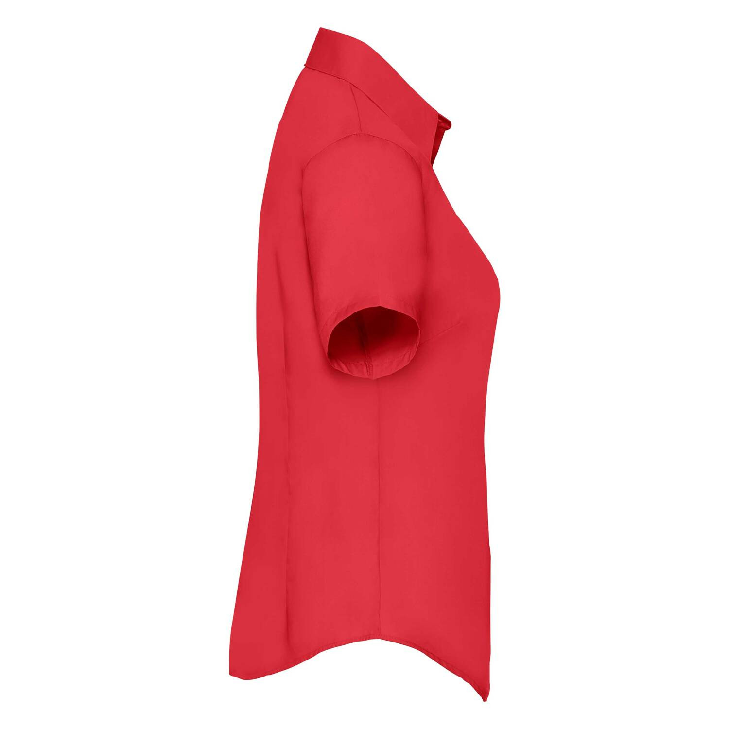 Red Poplin Shirt With Short Sleeves Fruit Of The Loom