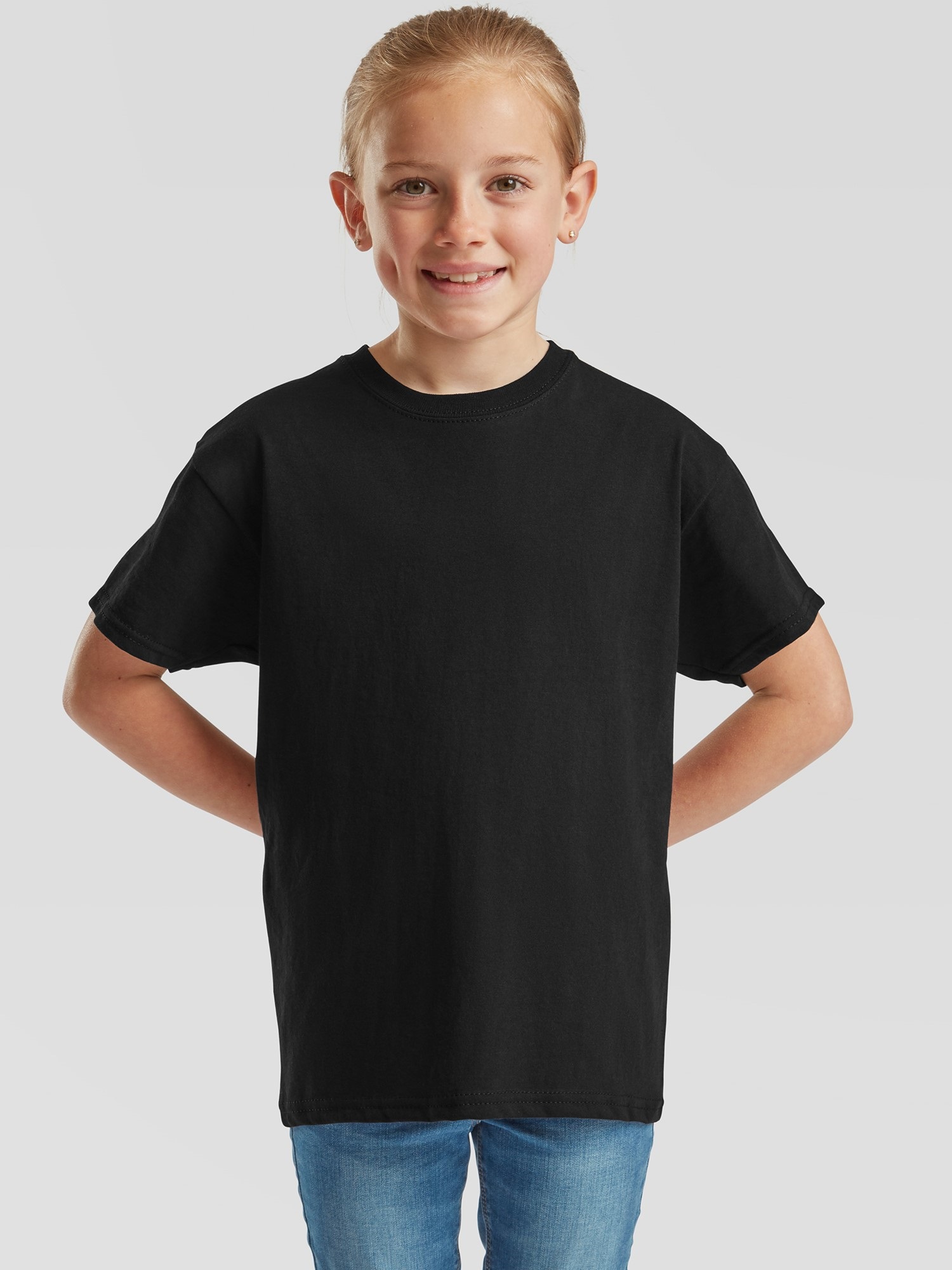 Levně Black T-shirt for Children Original Fruit of the Loom