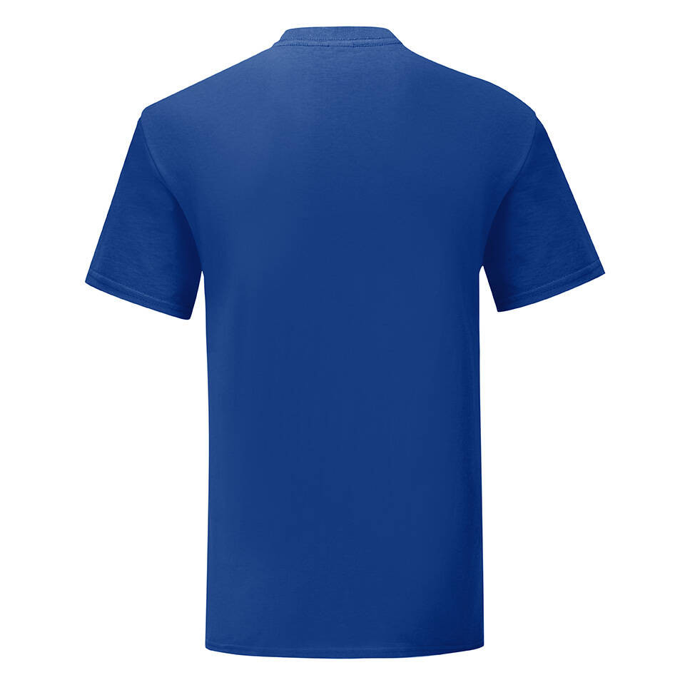 Blue Iconic Combed Cotton T-shirt with Fruit of the Loom Sleeve