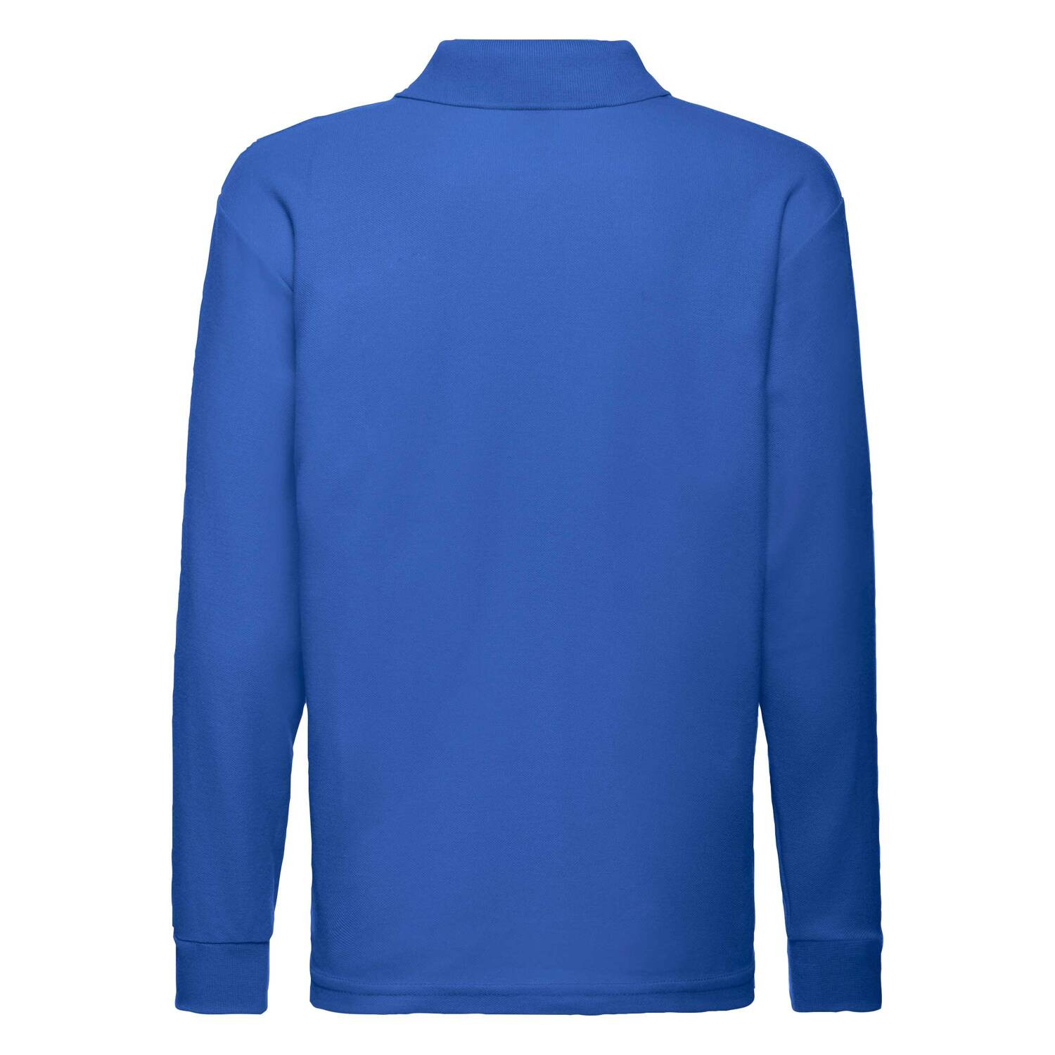 Blue Long Sleeve Polo Shirt Fruit of the Loom