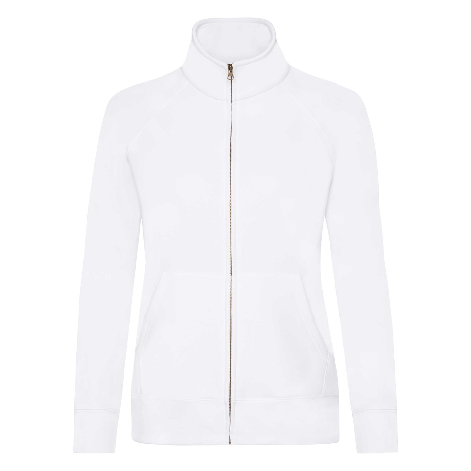 White women&#039;s sweatshirt with stand-up collar Fruit of the Loom