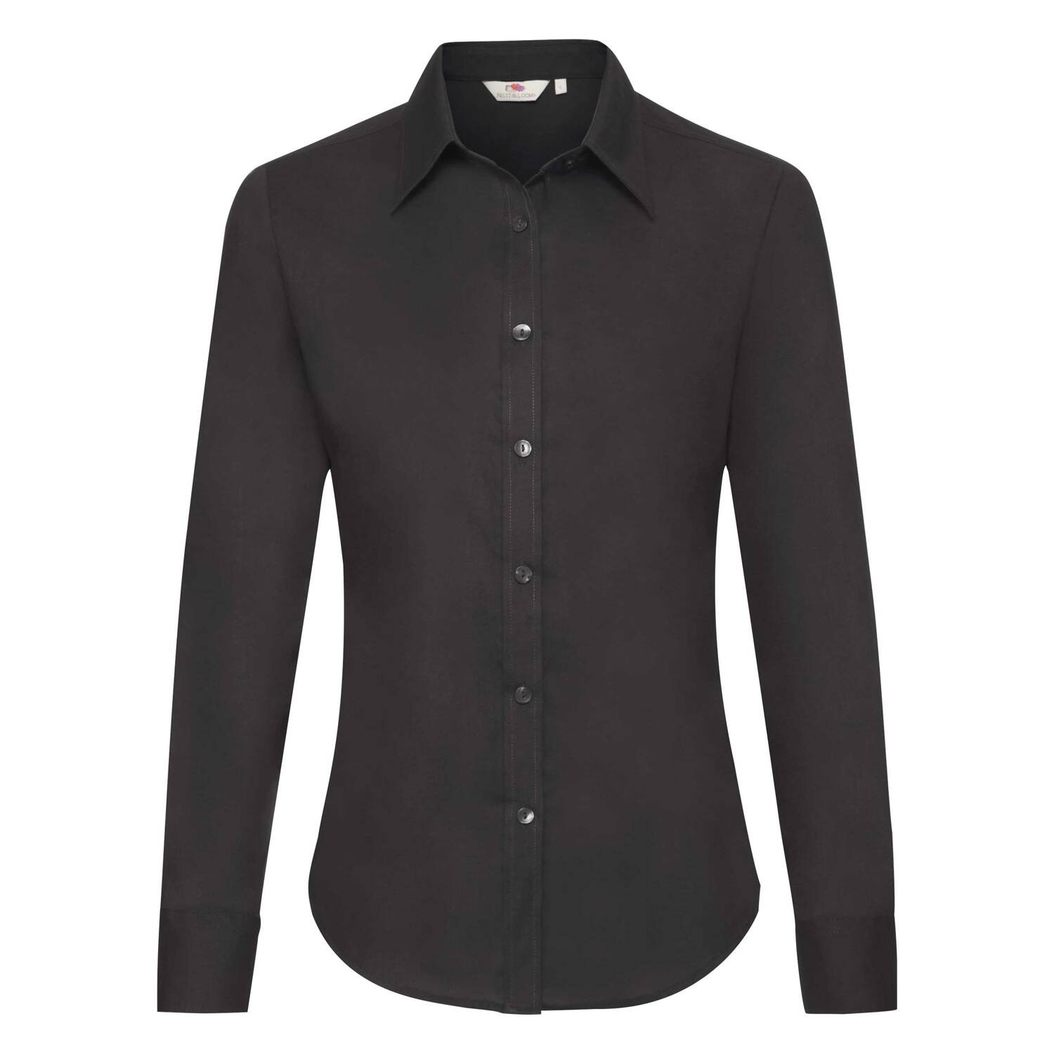 Black lady-fit shirt classic Oxford Fruit Of The Loom