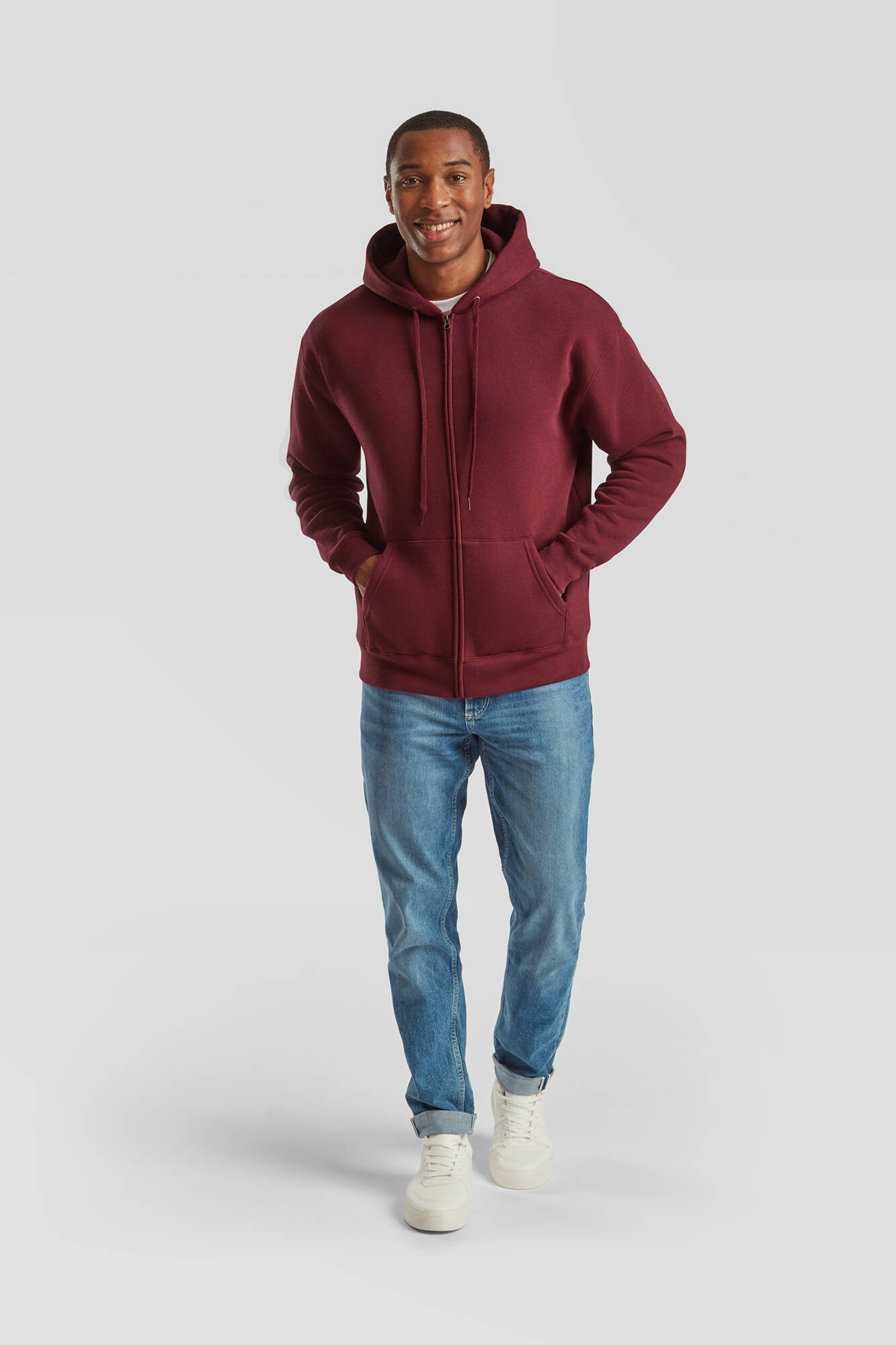 Burgundy Men&#039;s Hoodie Premium Fruit of the Loom