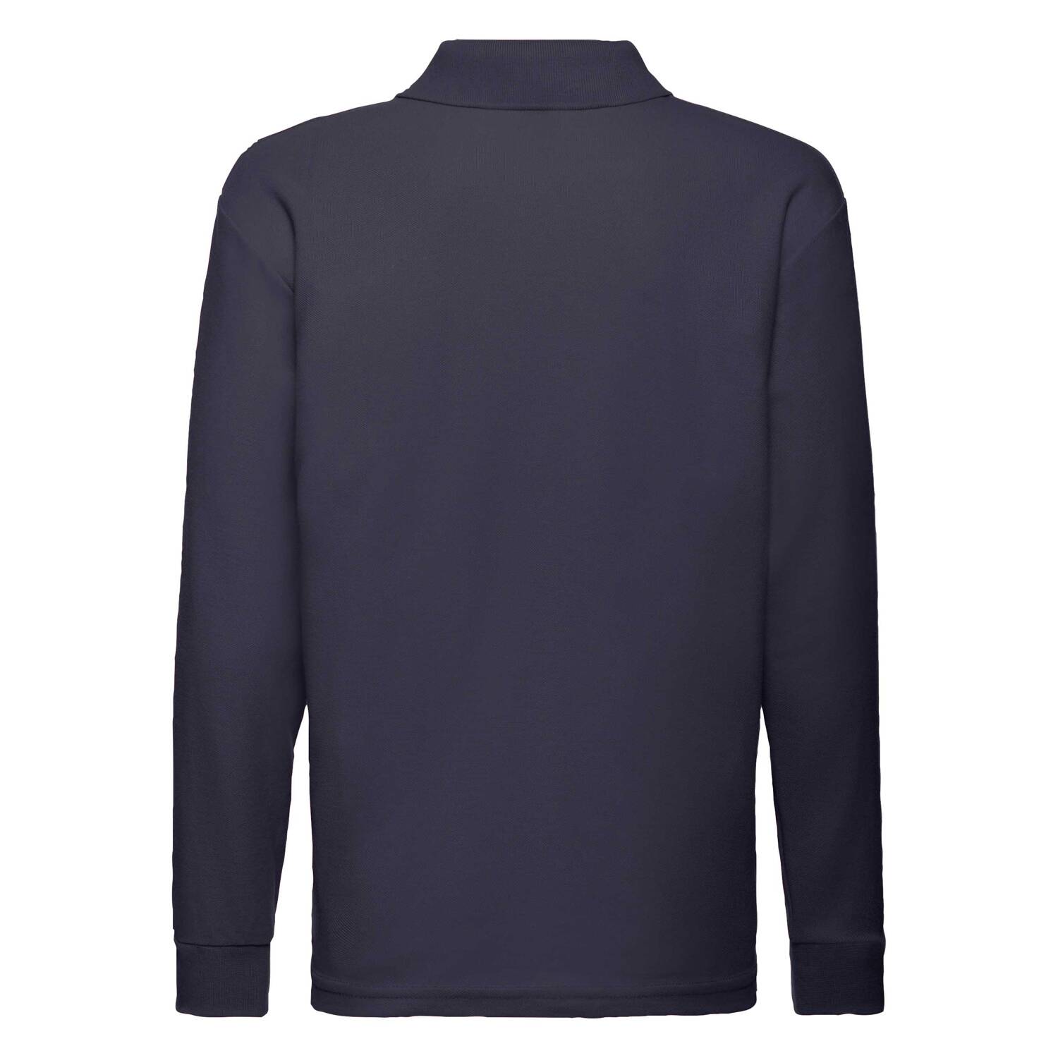 Navy blue long sleeve polo shirt Fruit of the Loom