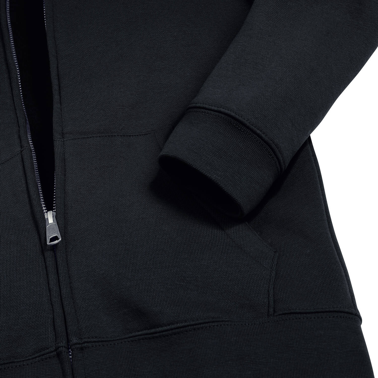 Black children&#039;s sweatshirt with hood and zipper Authentic Russell