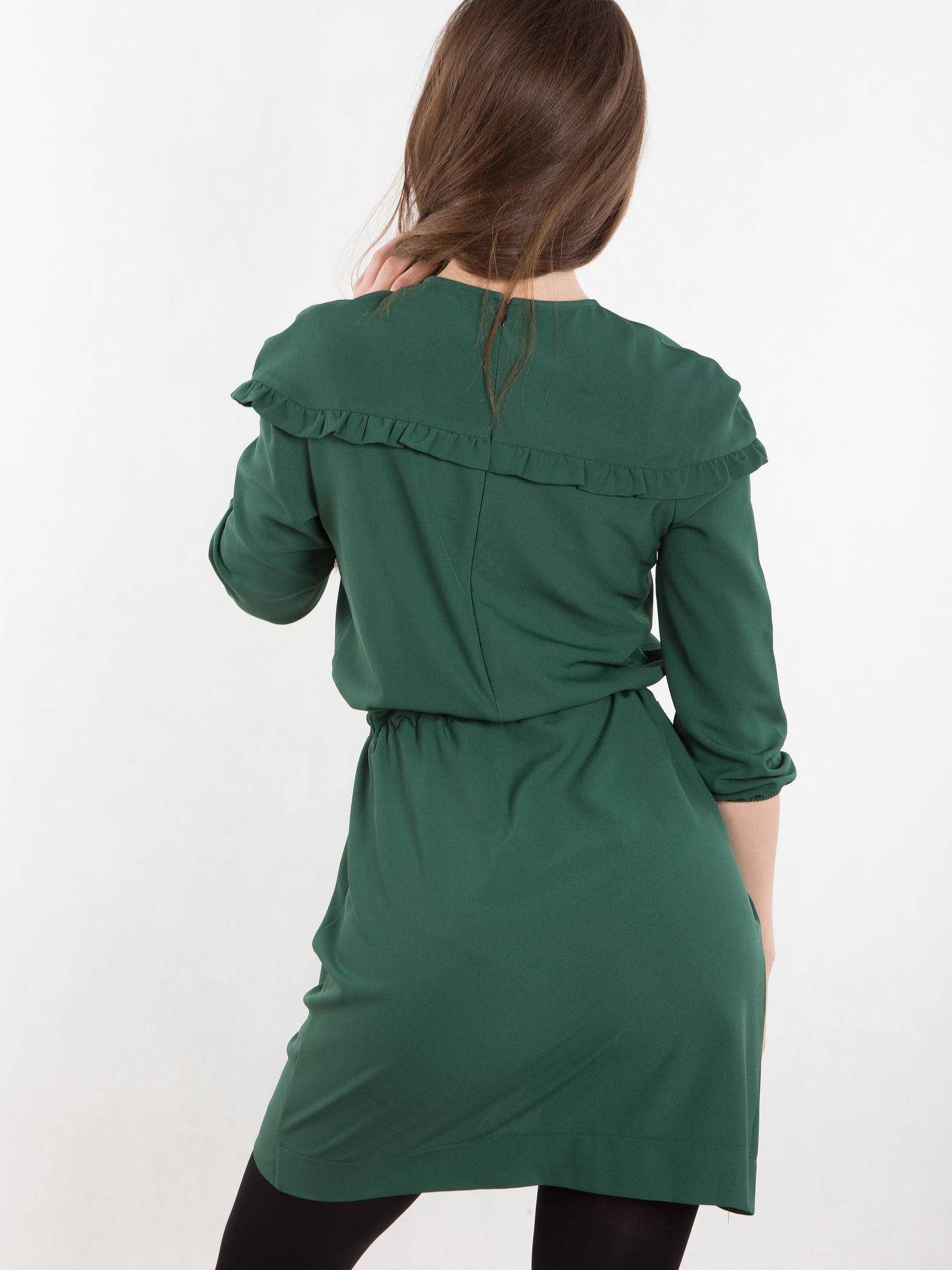 Dress with envelope bottom, tied green