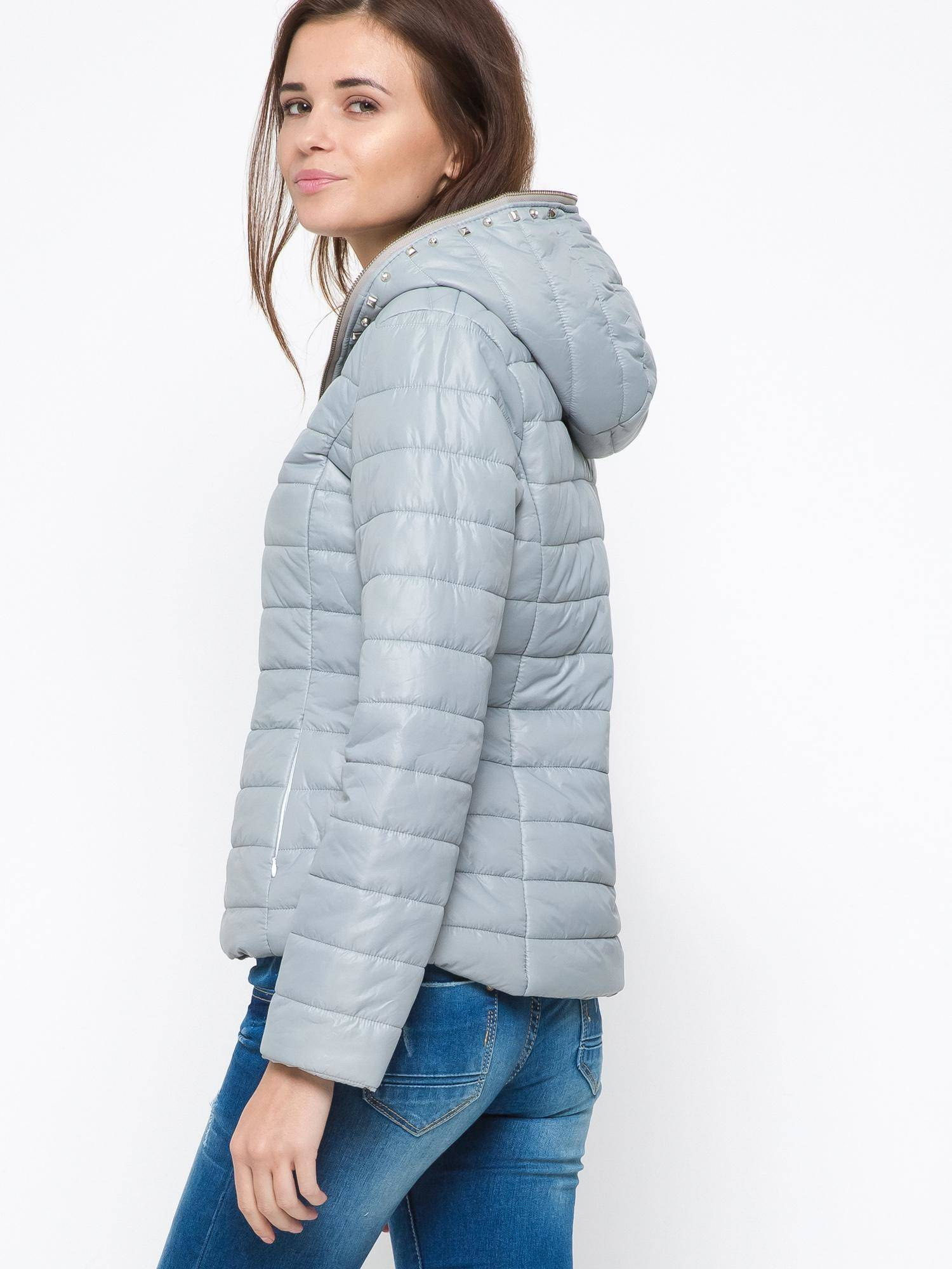 Jacket decorated with studs gray