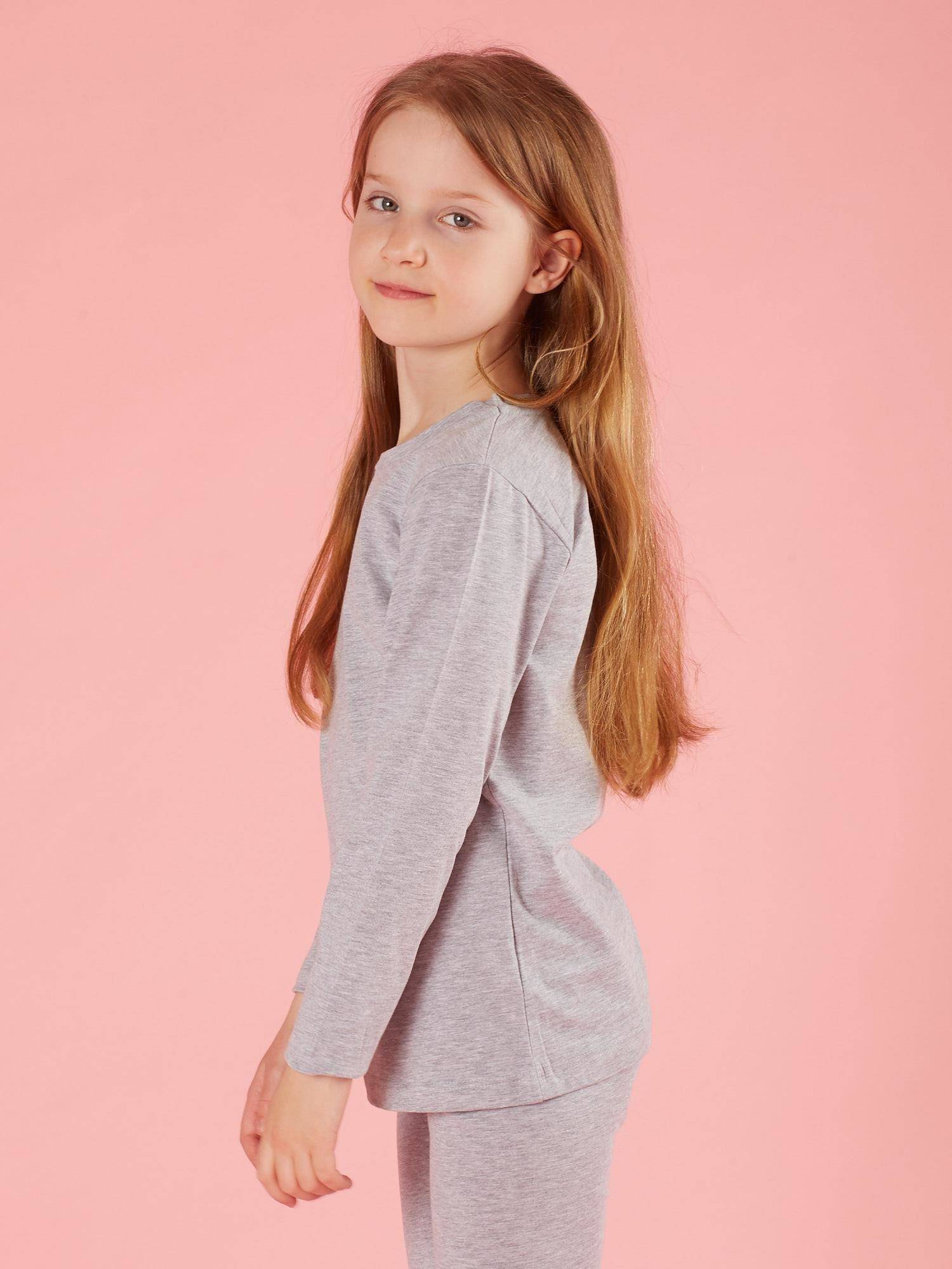Girls' blouse basic grey