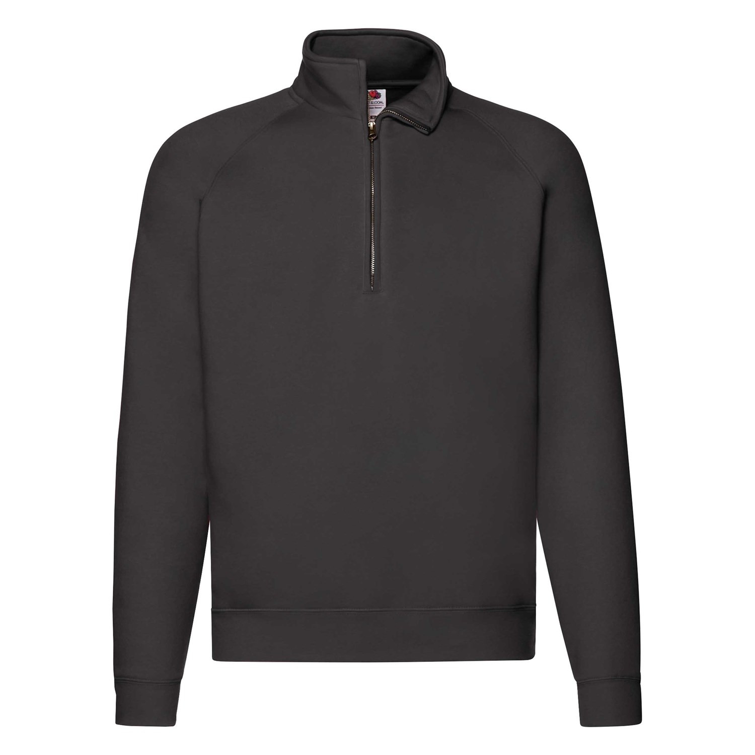 Black Men&#039;s Zip Neck Sweatshirt Fruit of the Loom