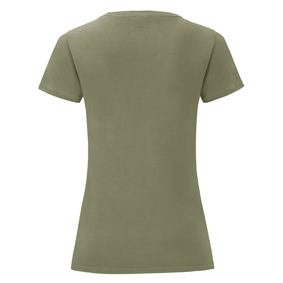 Olive Iconic Women's T-shirt in combed cotton Fruit of the Loom