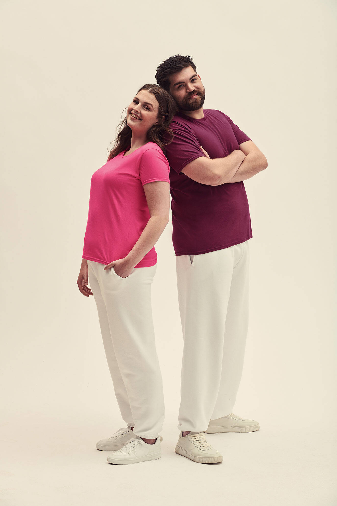 Pink Iconic women's t-shirt in combed cotton Fruit of the Loom
