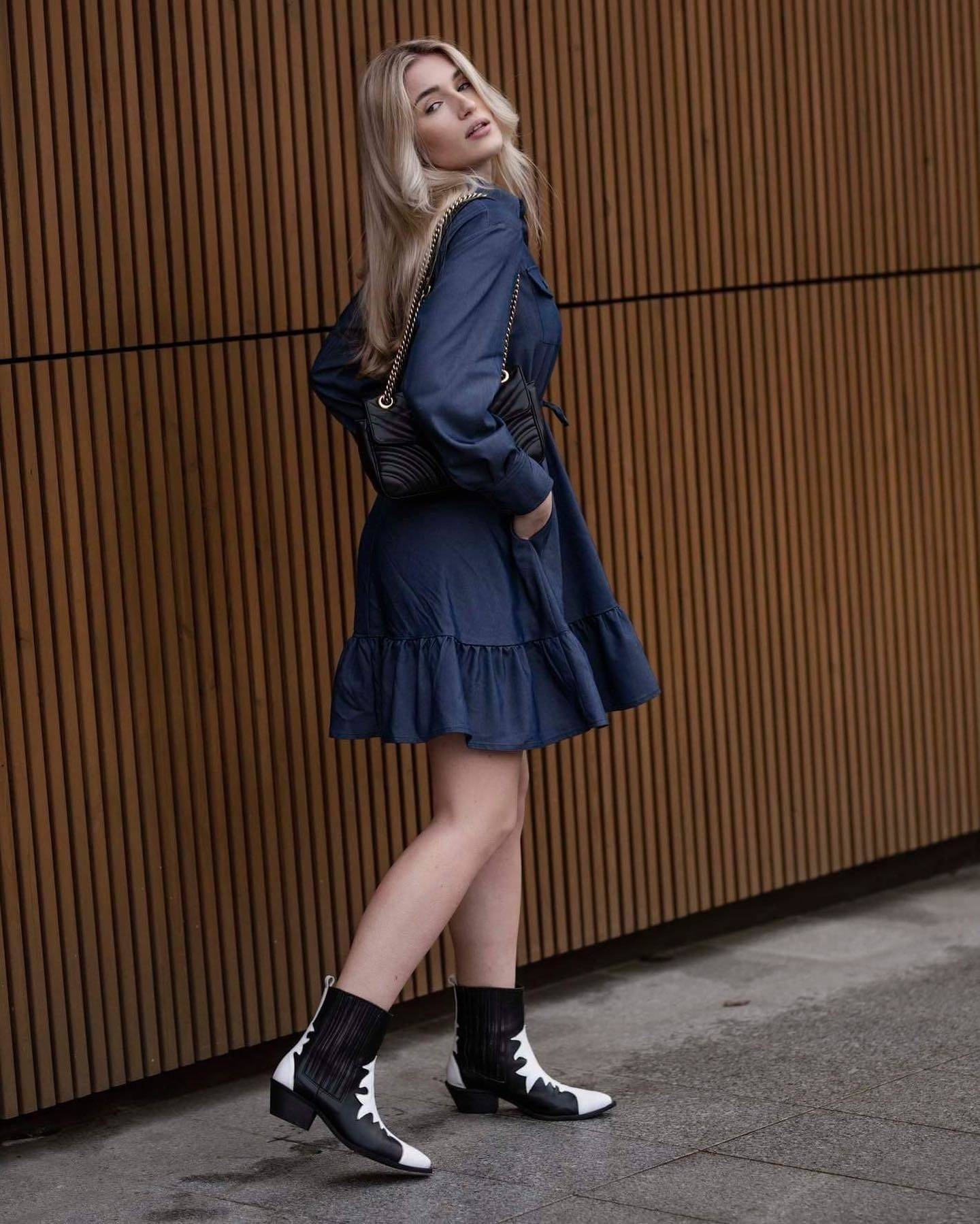Dress navy blue LeMonada cxp1083.navy