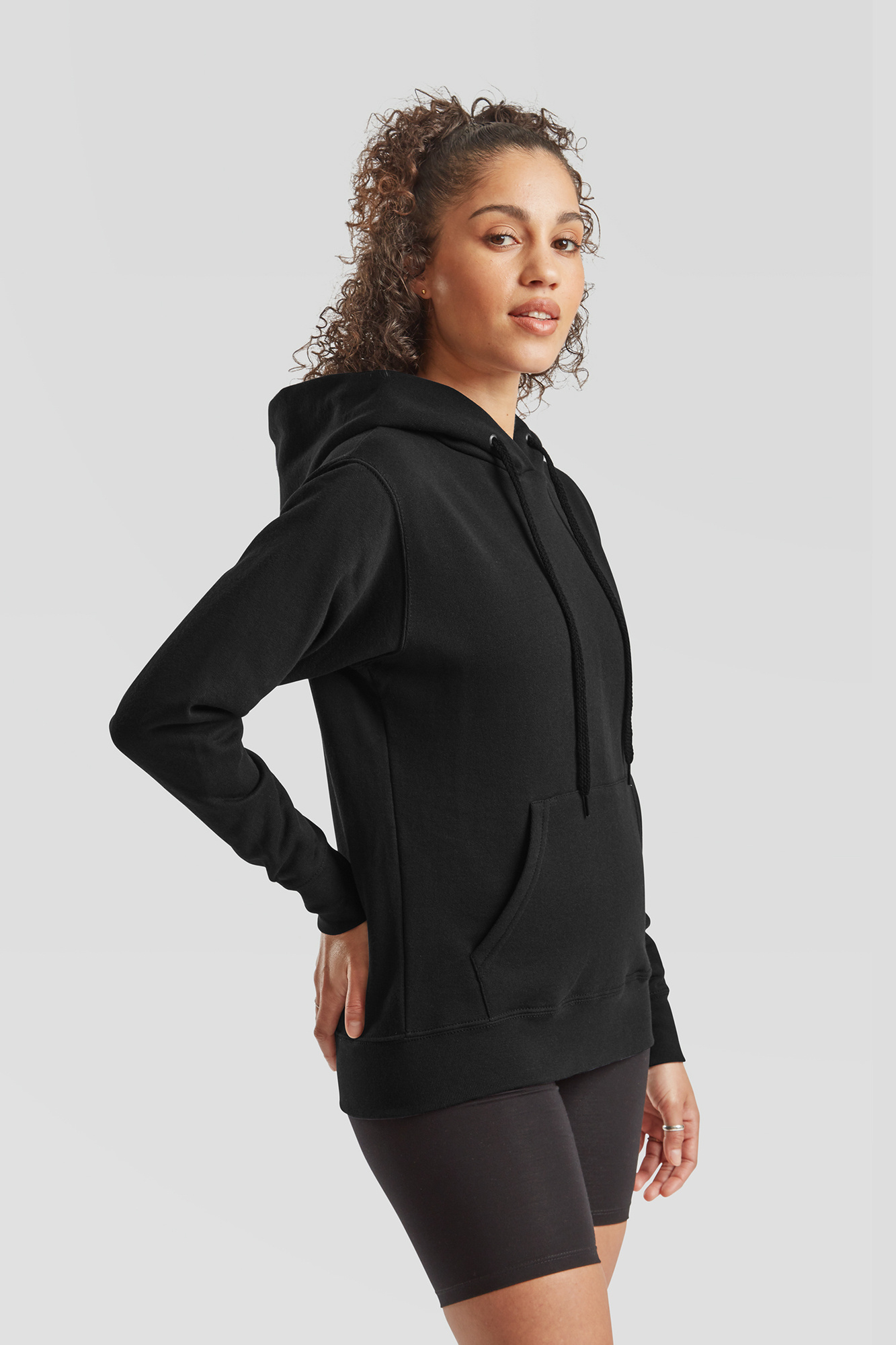 Czarna bluza z kapturem Hooded Sweat Fruit of the Loom