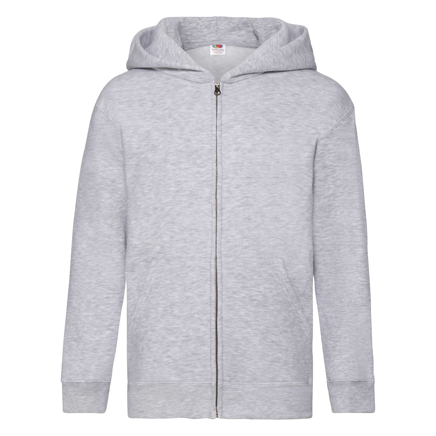 Szara bluza dziecięca z kapturem Zip Through Hooded Sweat Fruit of the Loom