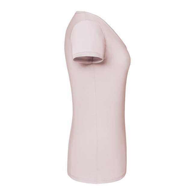 Pudrowa koszulka damska Iconic Vneck Fruit of the Loom