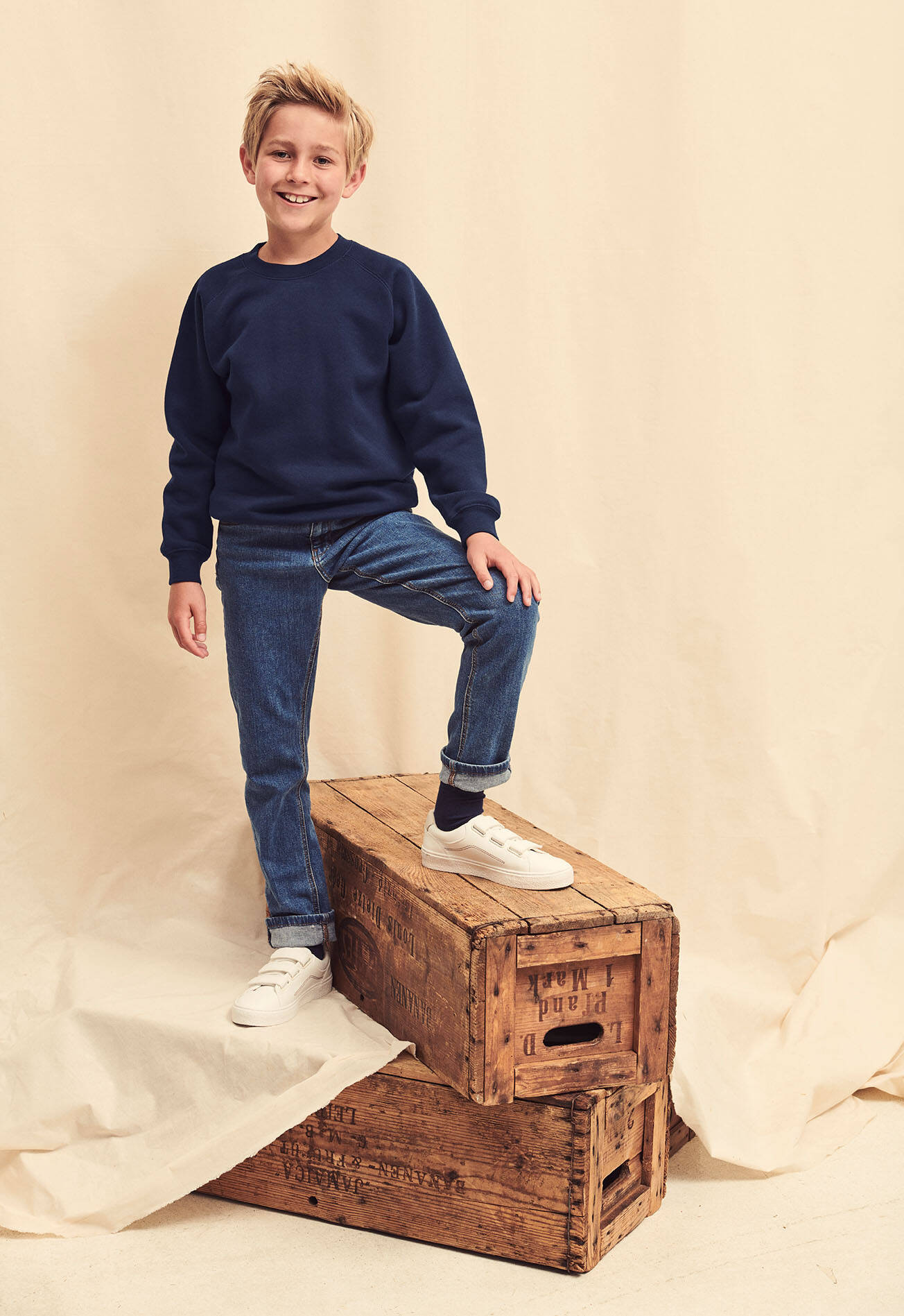 Granátová detská mikina Raglan Sweat Fruit of the Loom