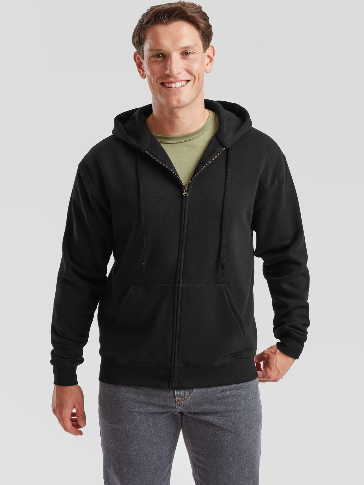 Black Men&#039;s Hoodie Premium Fruit of the Loom