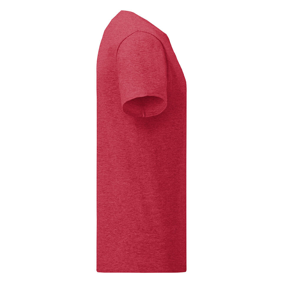 Red men's t-shirt in combed cotton Iconic with Fruit of the Loom sleeve