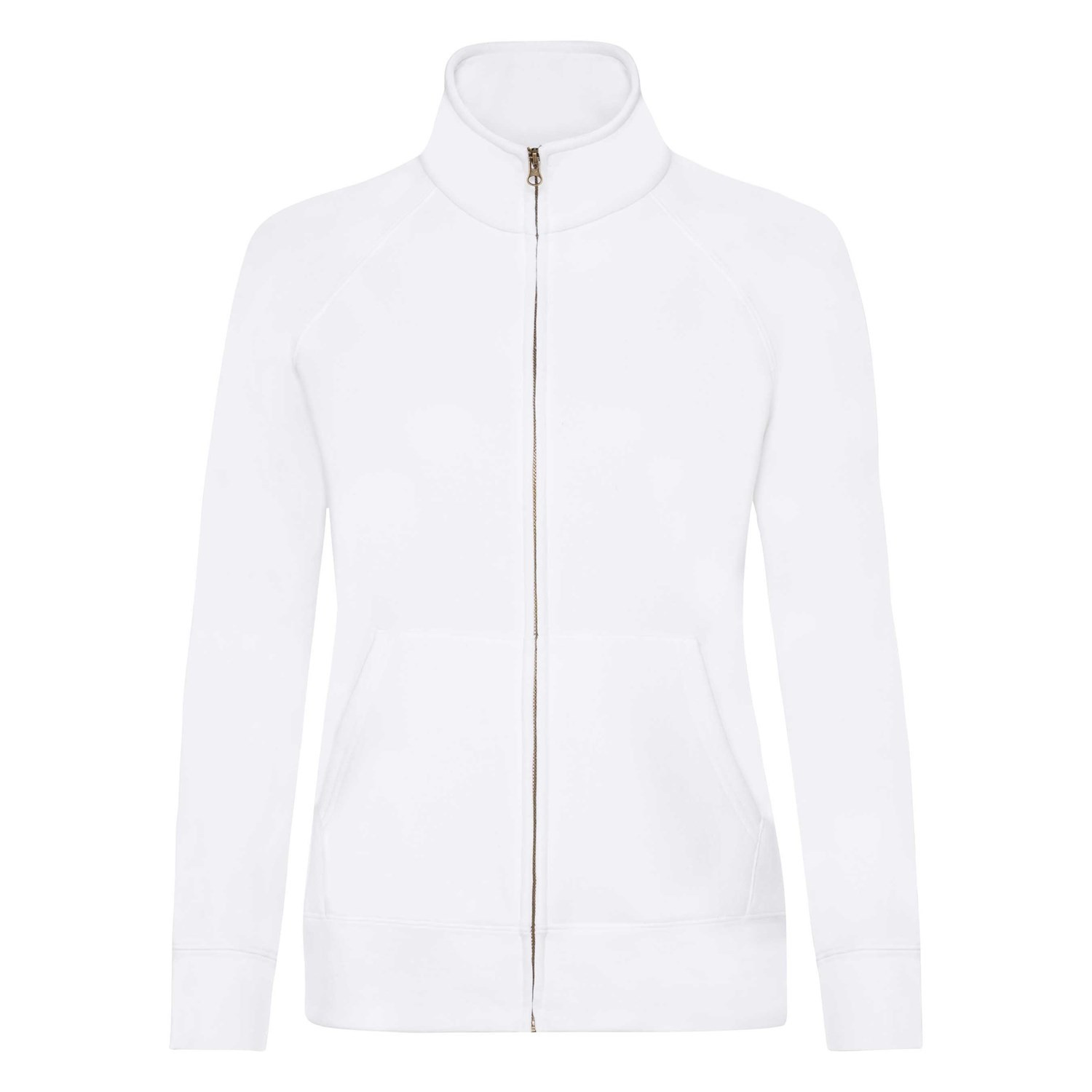 White women&#039;s sweatshirt with stand-up collar Fruit of the Loom