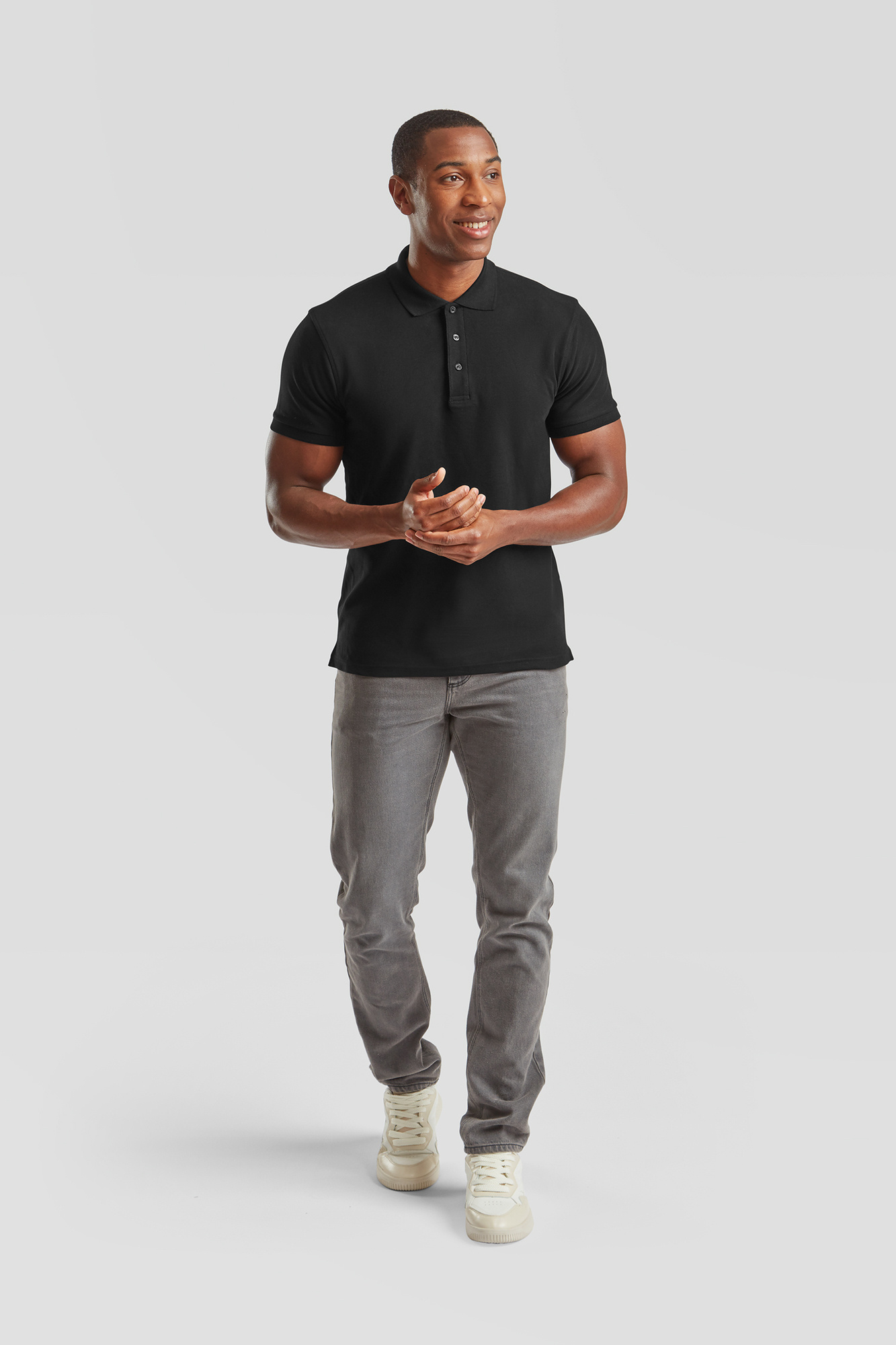 Czarna koszulka męska Iconic Polo 6304400 Friut of the Loom