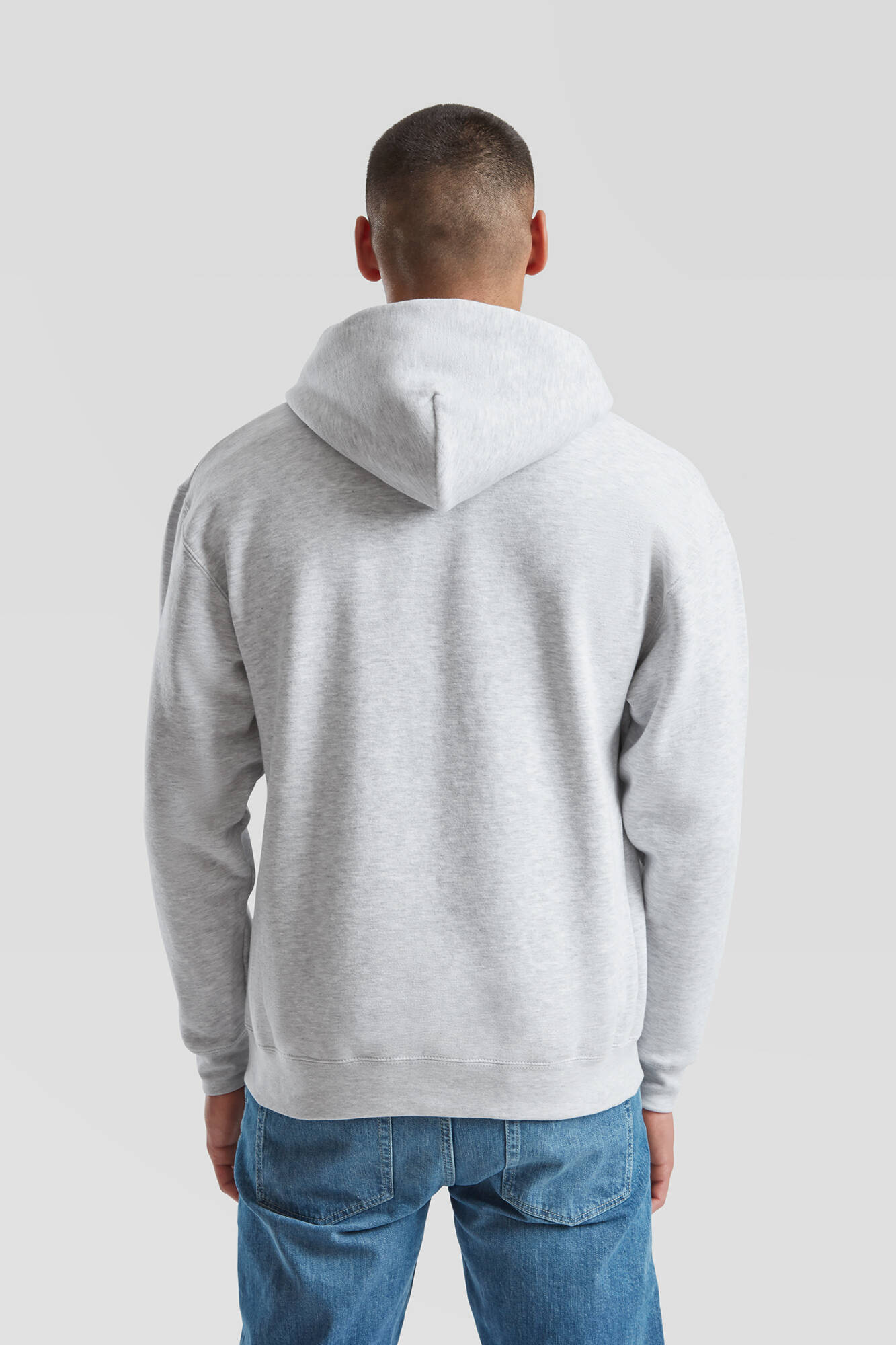 Light grey men&#039;s hoodie Premium Fruit of the Loom