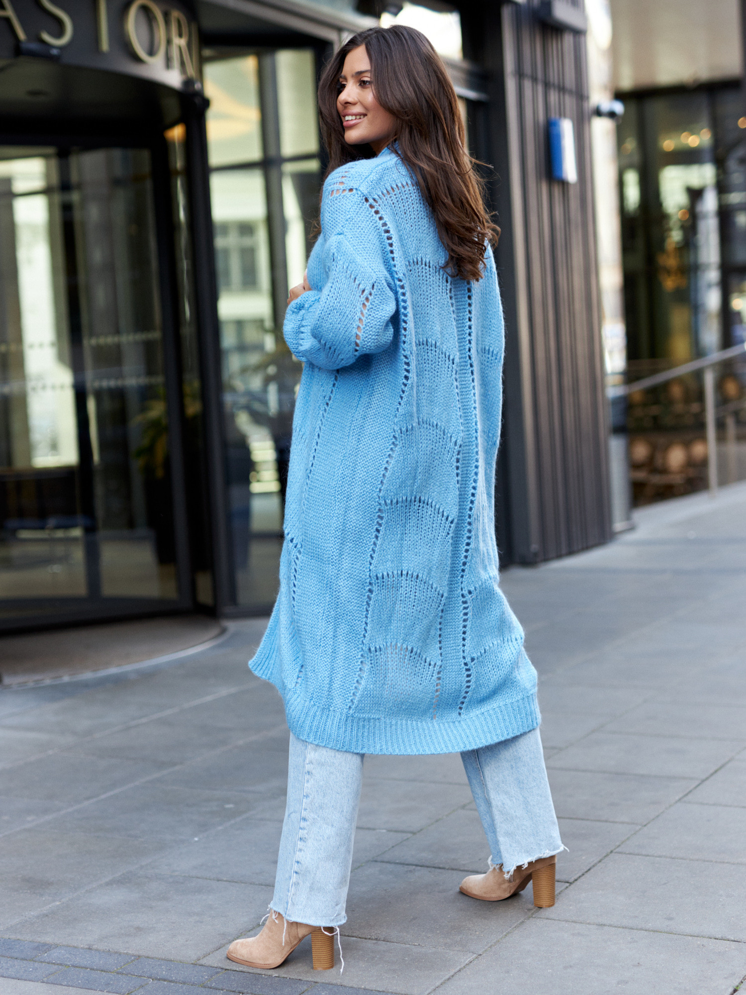 Blue cardigan By la la cxp1126.blue