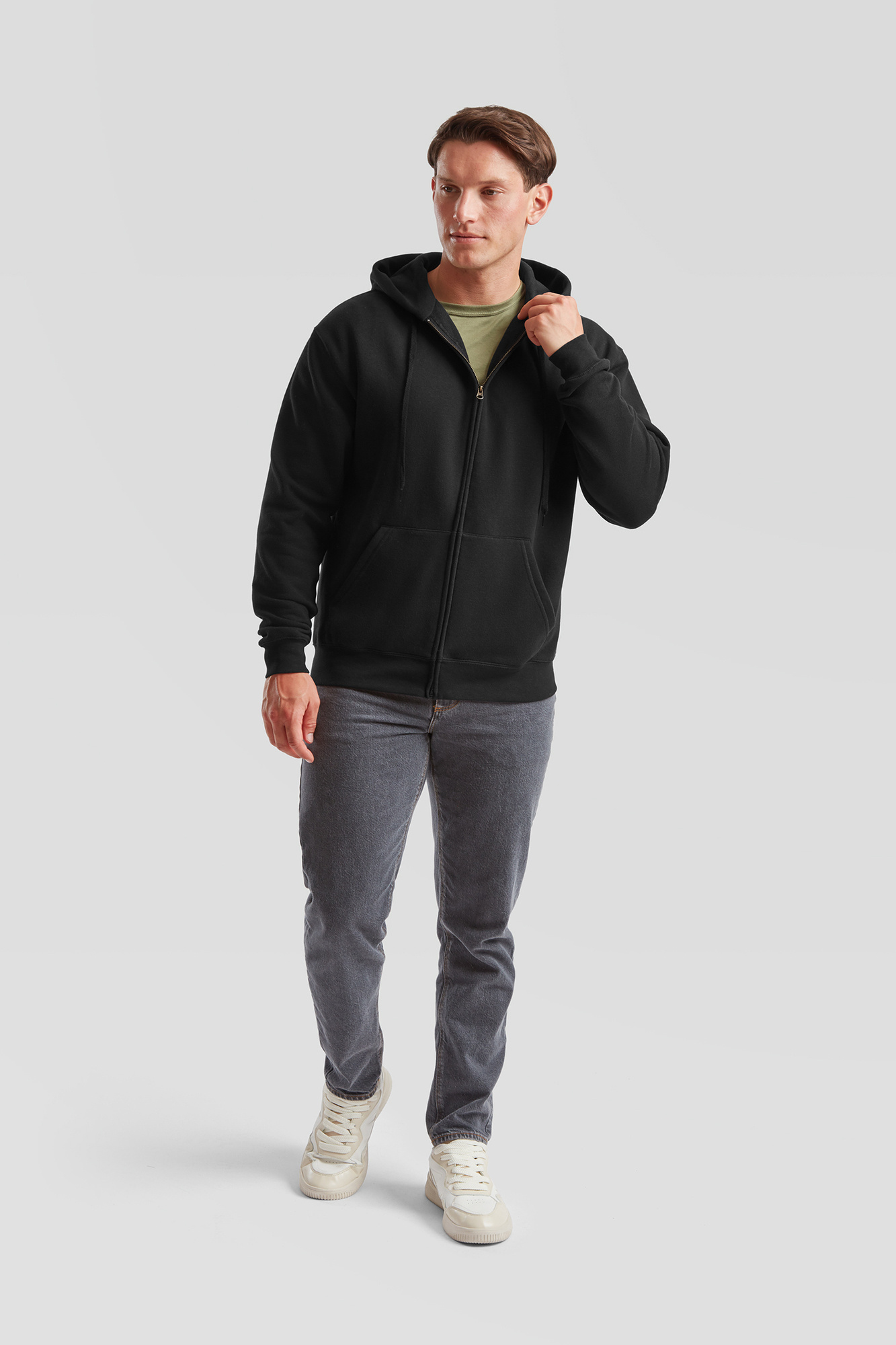 Black Men&#039;s Hoodie Premium Fruit of the Loom