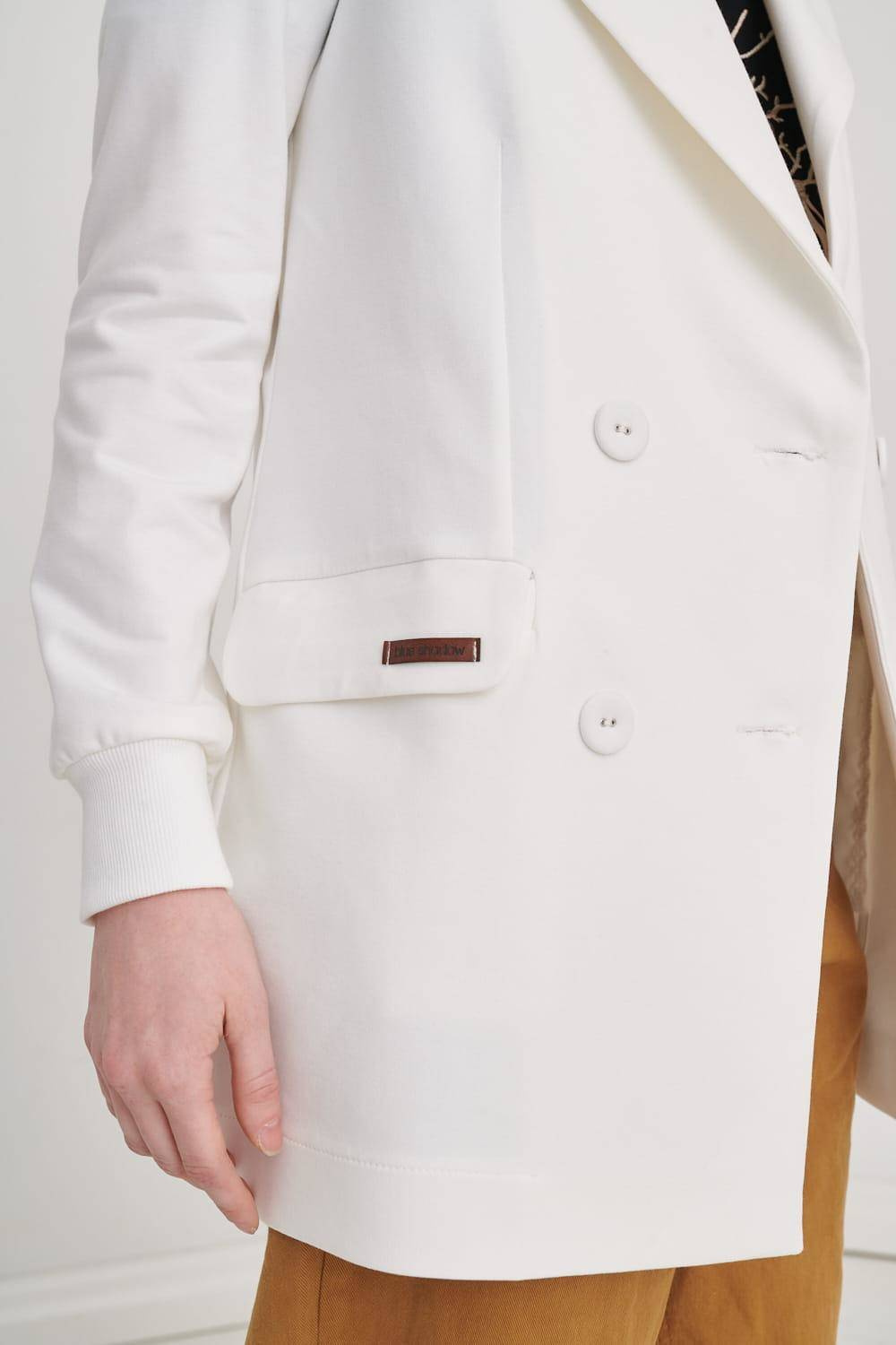 Ecru oversize double-breasted jacket Blue Shadow