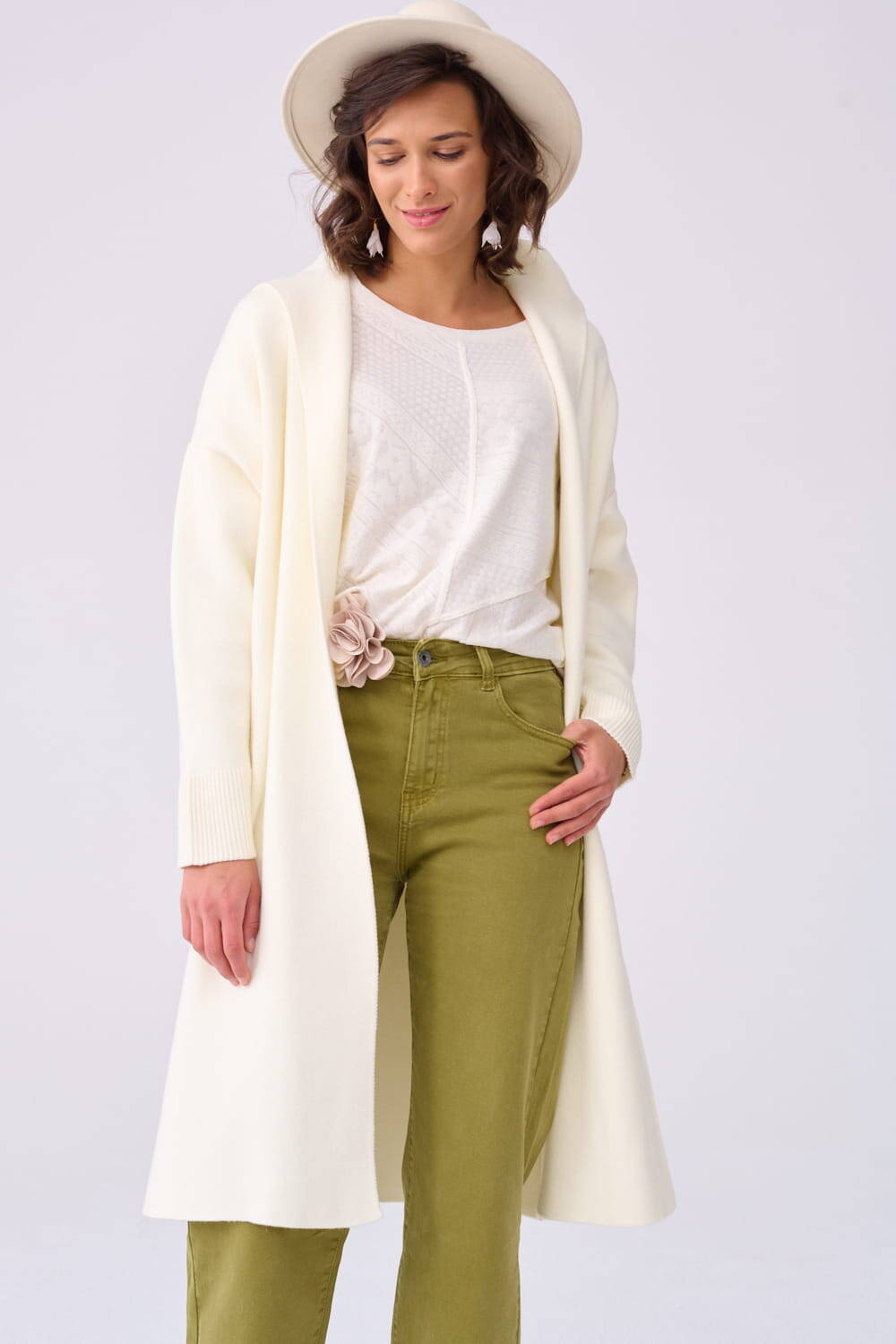 Ekri coat with pockets Blue Shadow