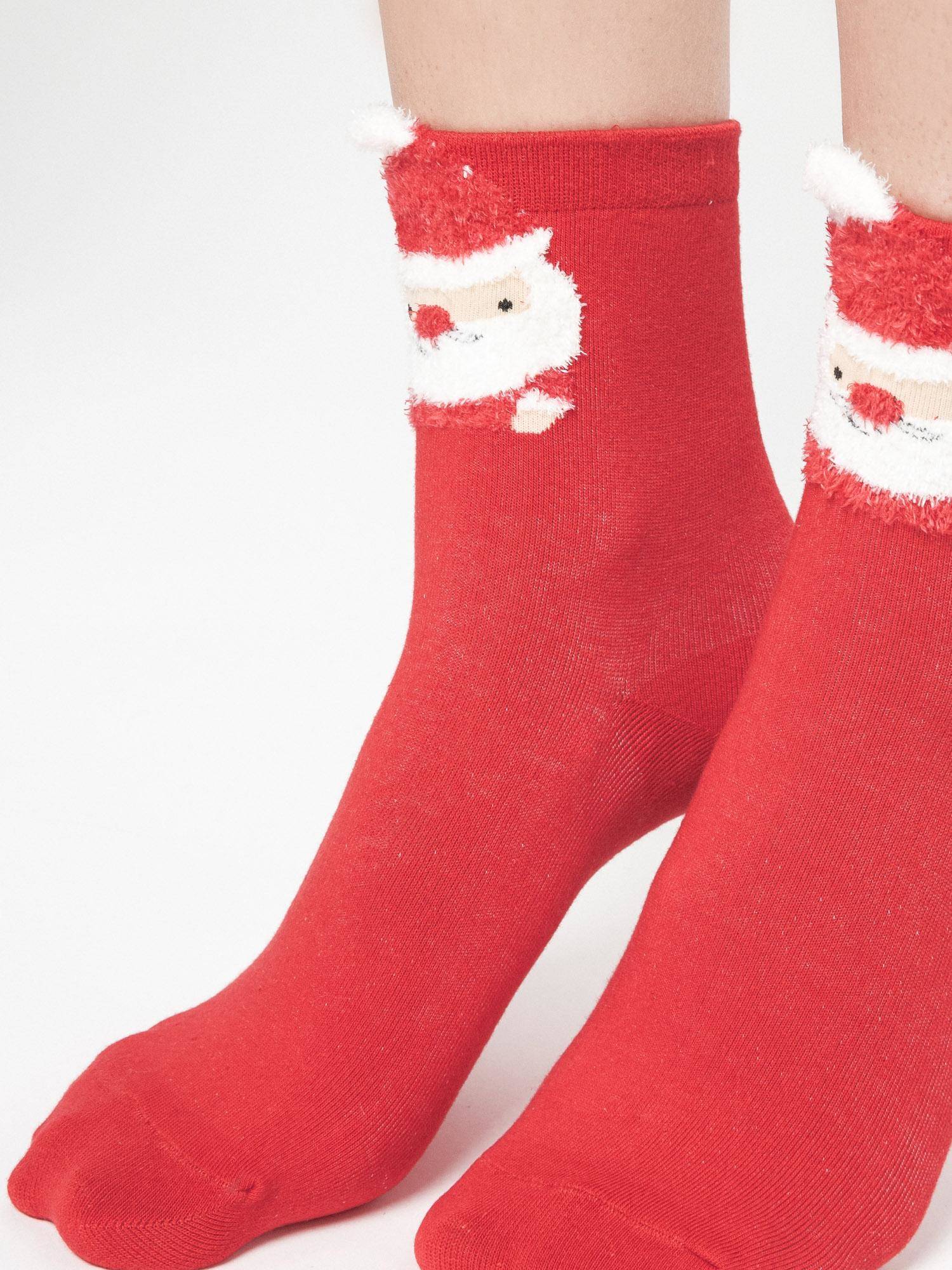 Socks with Santa Claus application red
