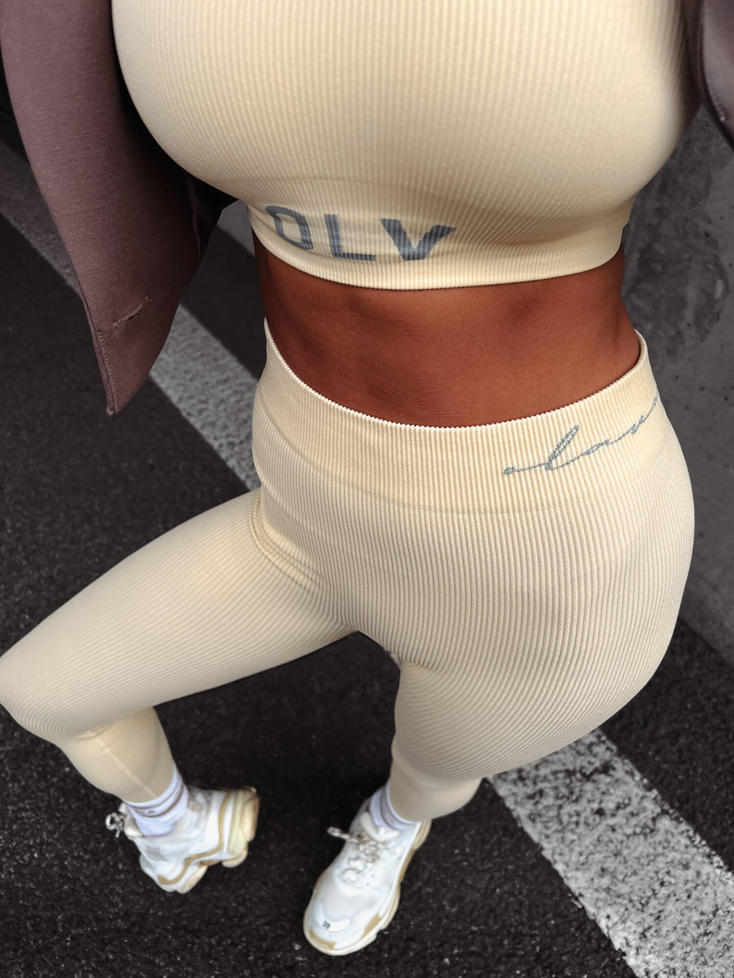 Beige leggings CLASIC 2023 OLAVOGA