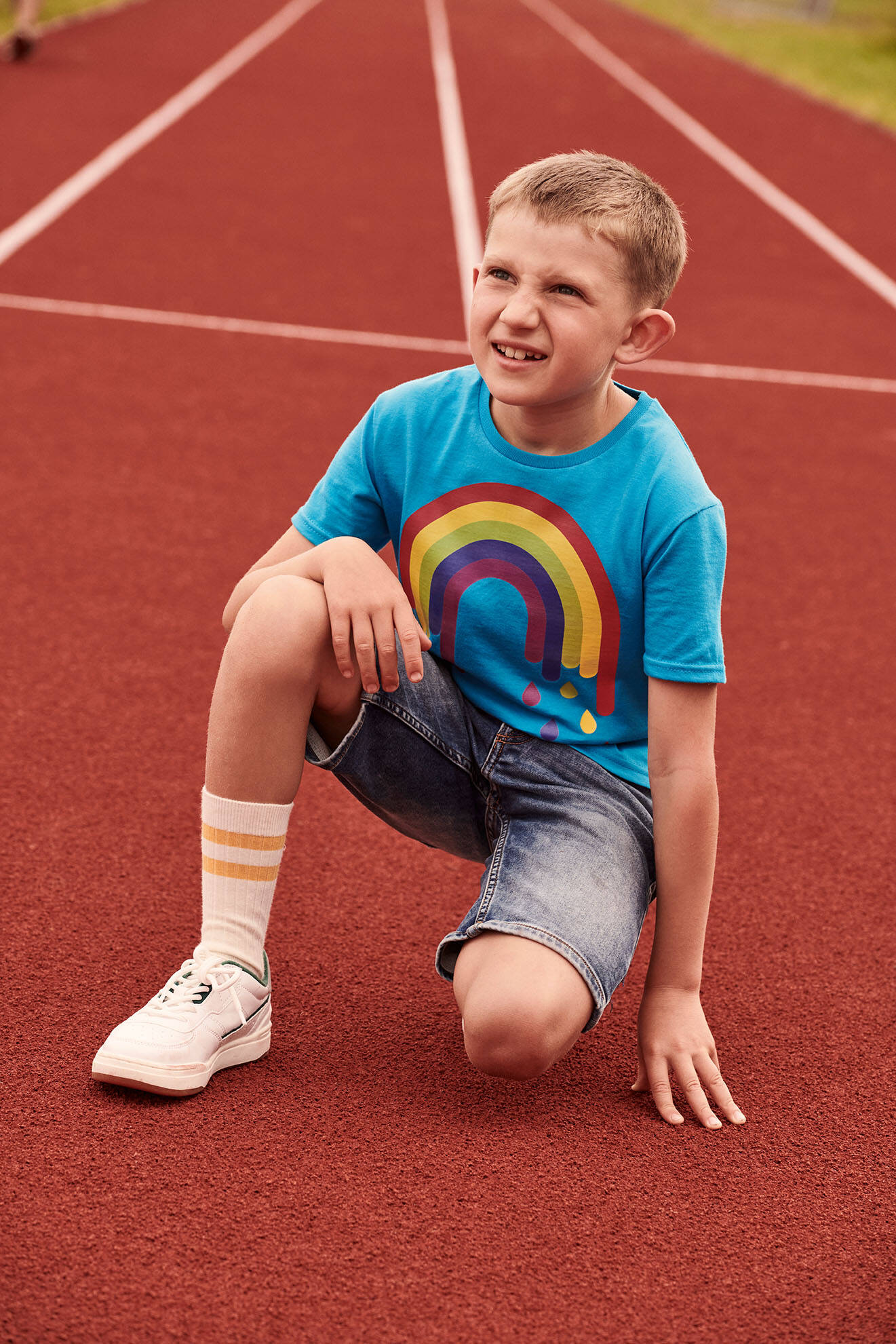 Blue children's t-shirt in combed cotton Fruit of the Loom