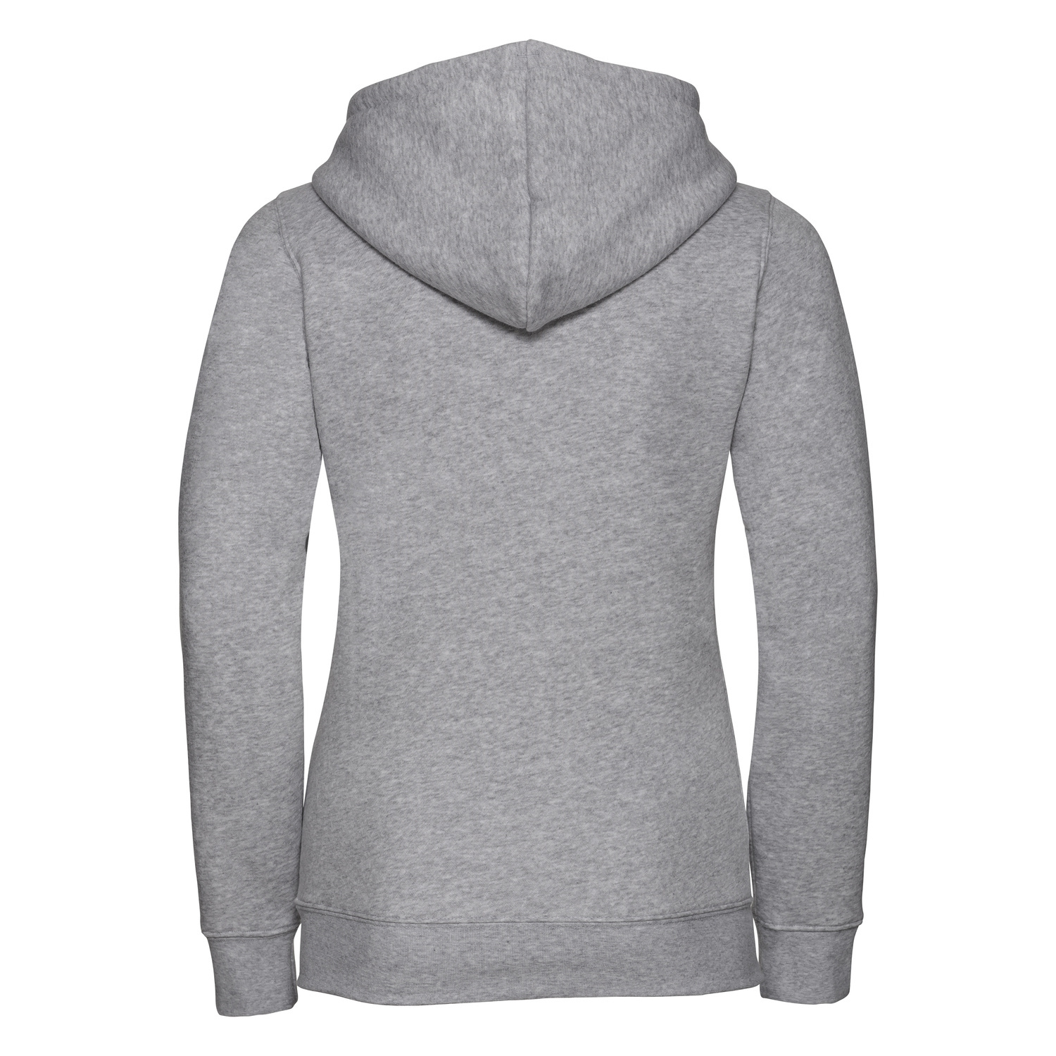 Light grey women&#039;s hoodie with Authentic Russell zipper