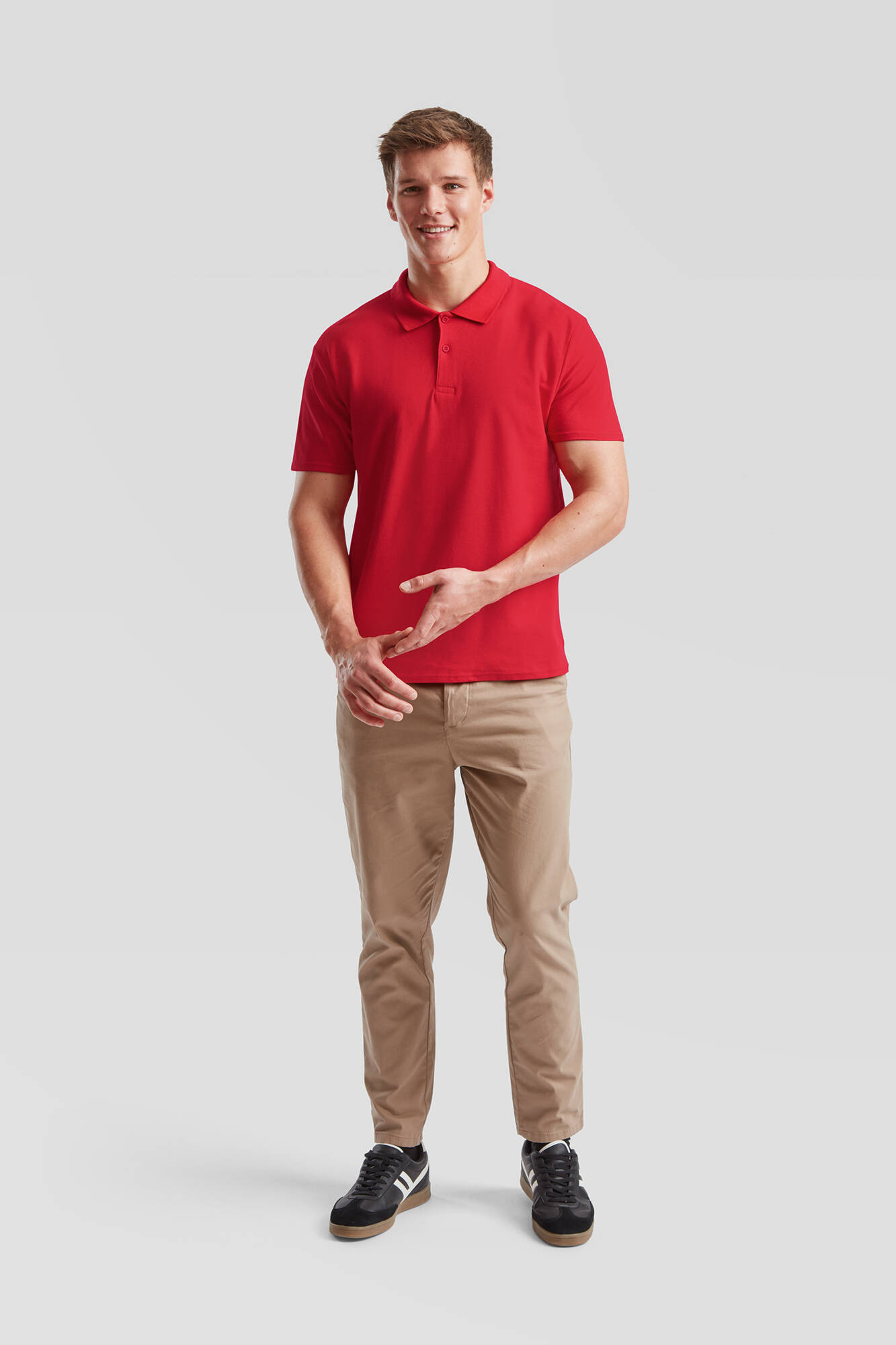 Czerwona koszulka męska polo Original Polo Friut of the Loom