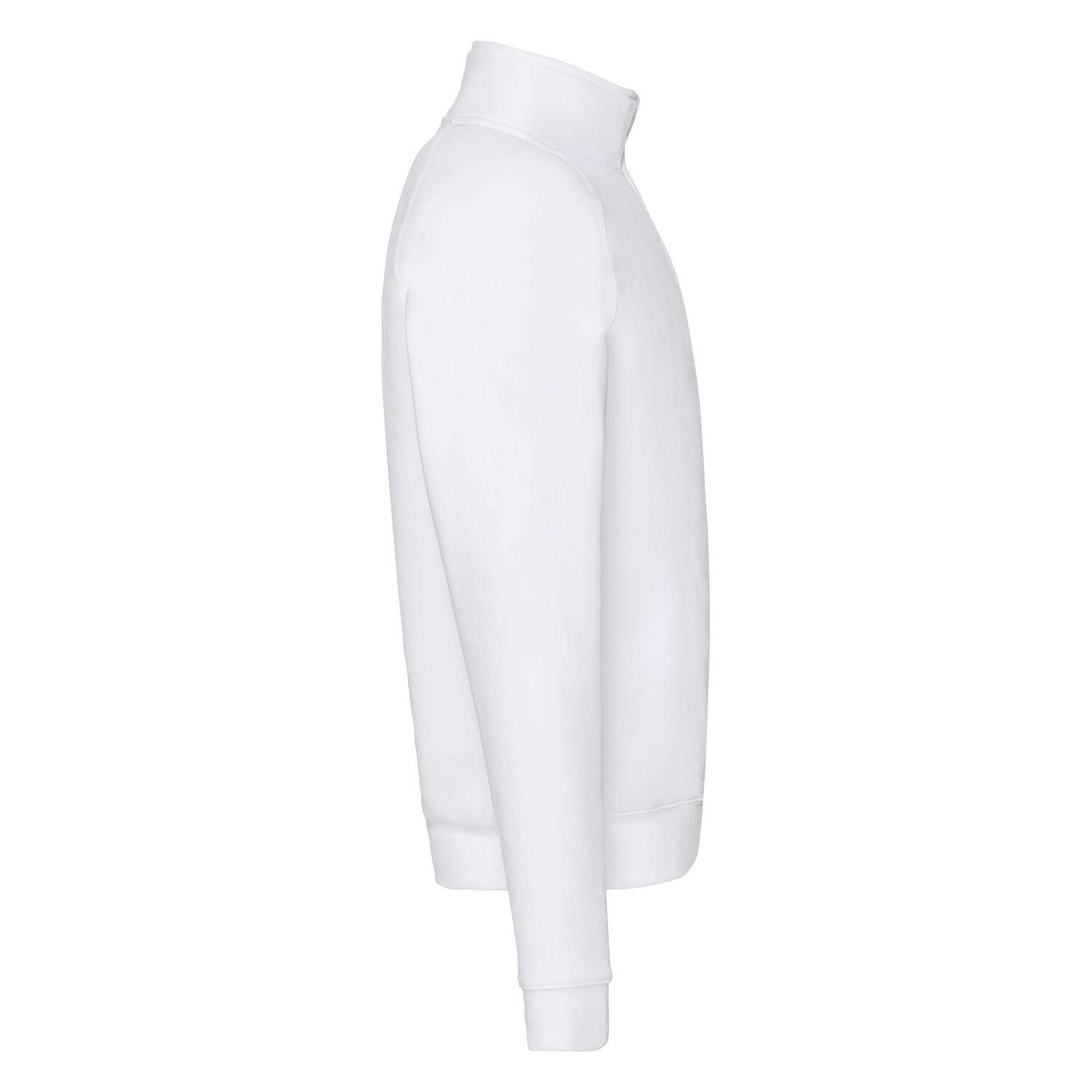 White Men&#039;s Zip Neck Sweat Fruit of the Loom