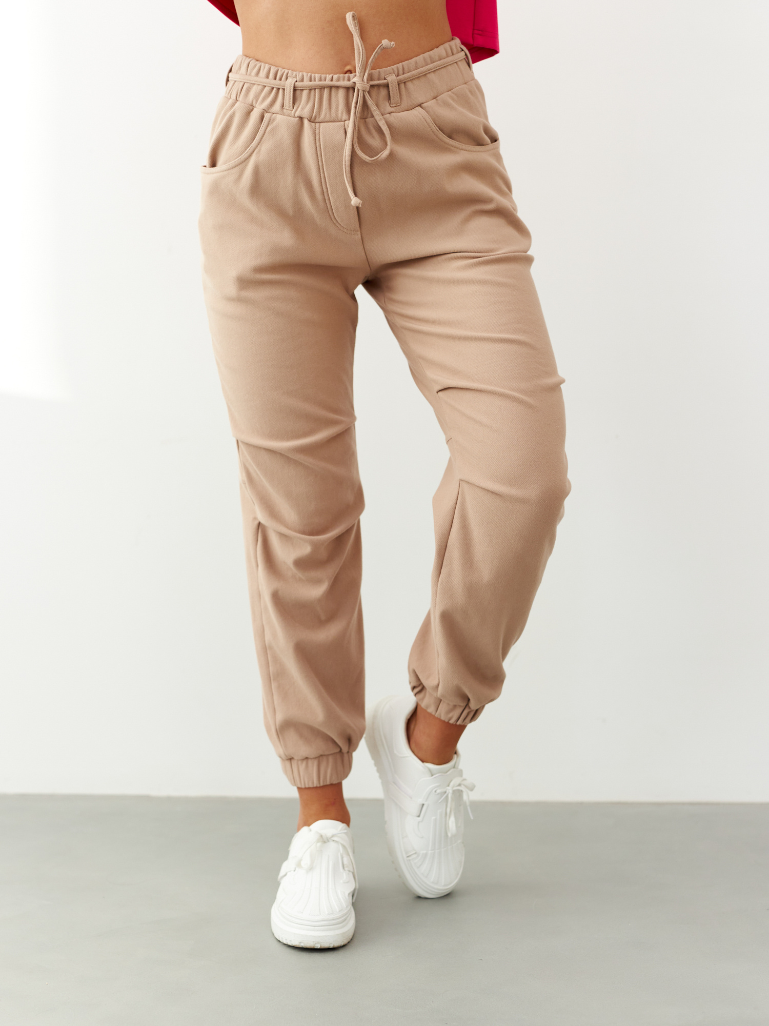 Levně Béžové kalhoty By o la la cxp1172.beige