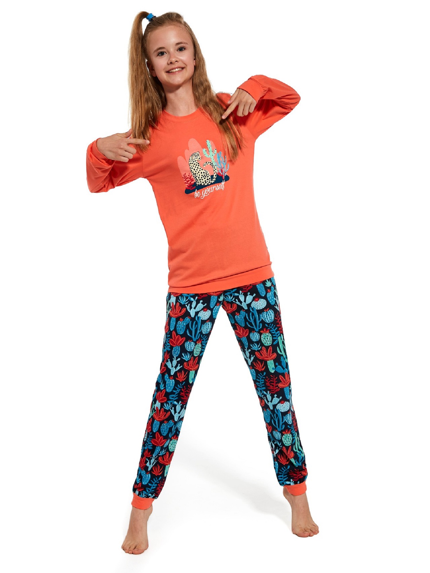 Levně Pyjamas Cornette Kids Girl 594/161 Be Yourself length/r 86-128 coral