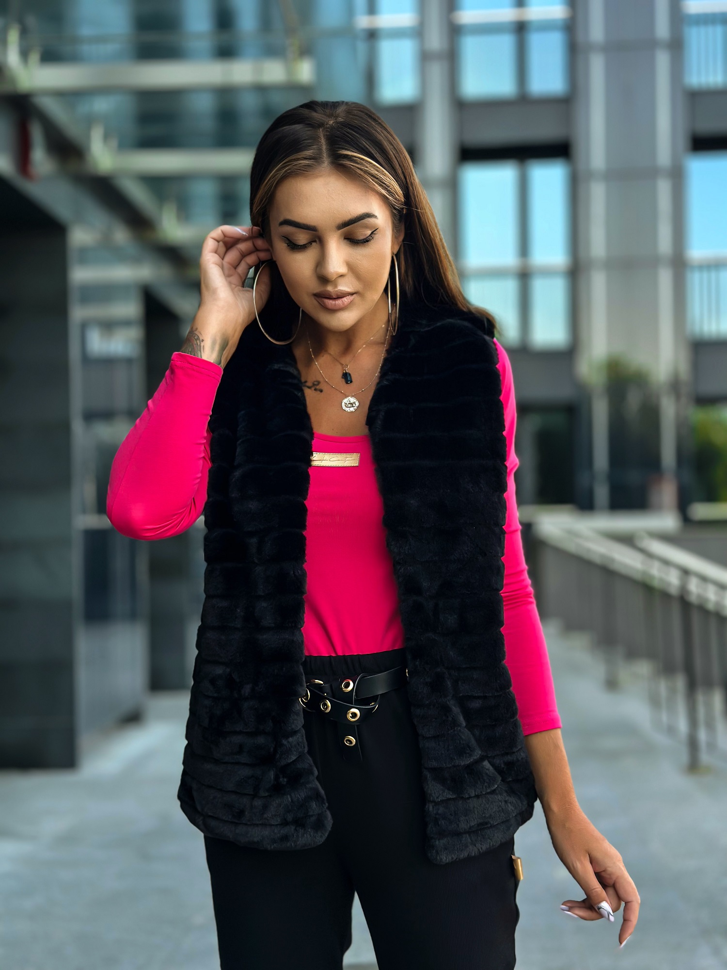 Black vest Och Bella bjok2114. R21