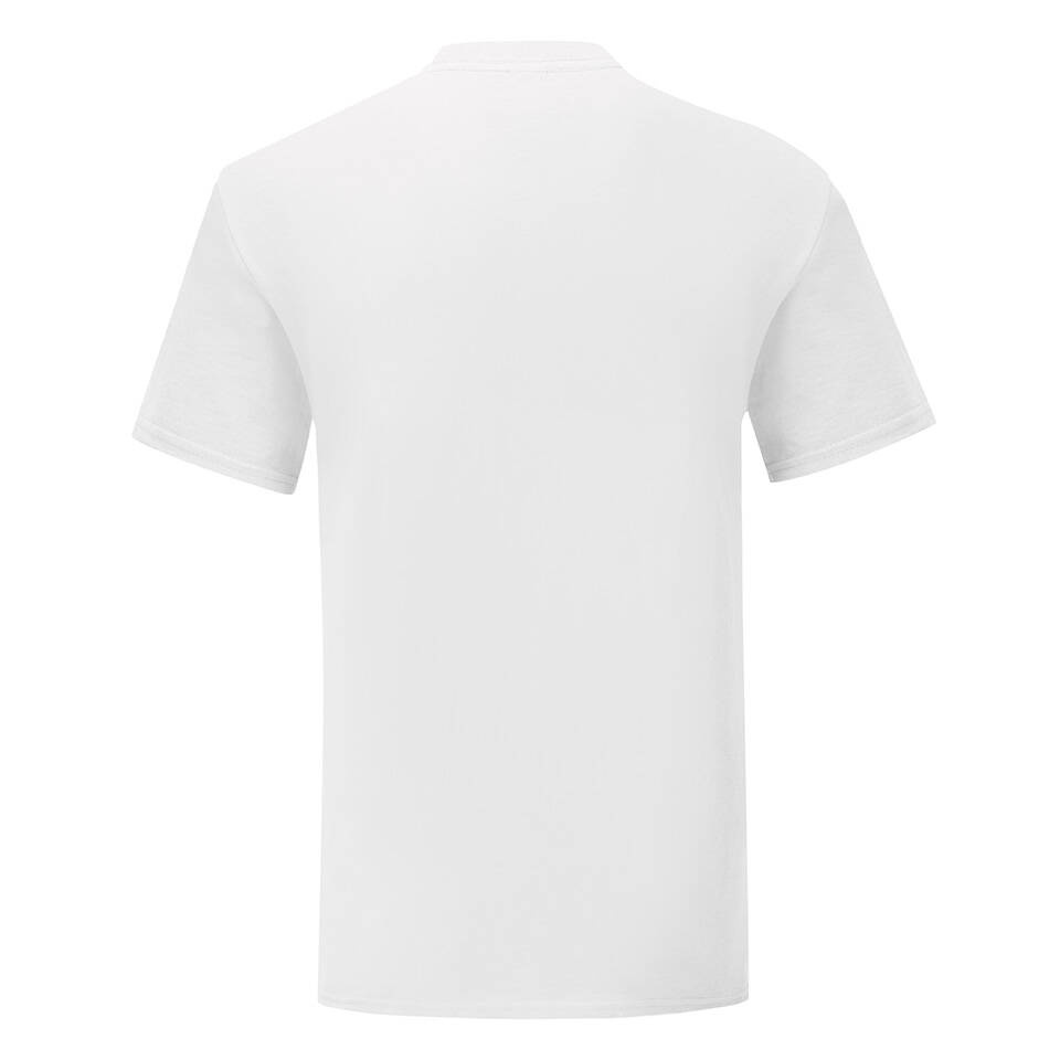 White men's Iconic combed cotton t-shirt with Fruit of the Loom sleeve