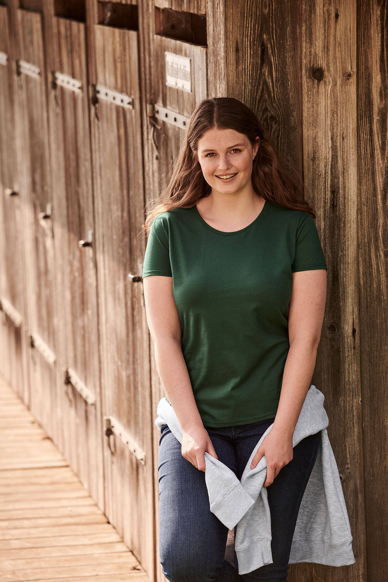 Iconic Women's Green Fruit of the Loom Women's T-shirt