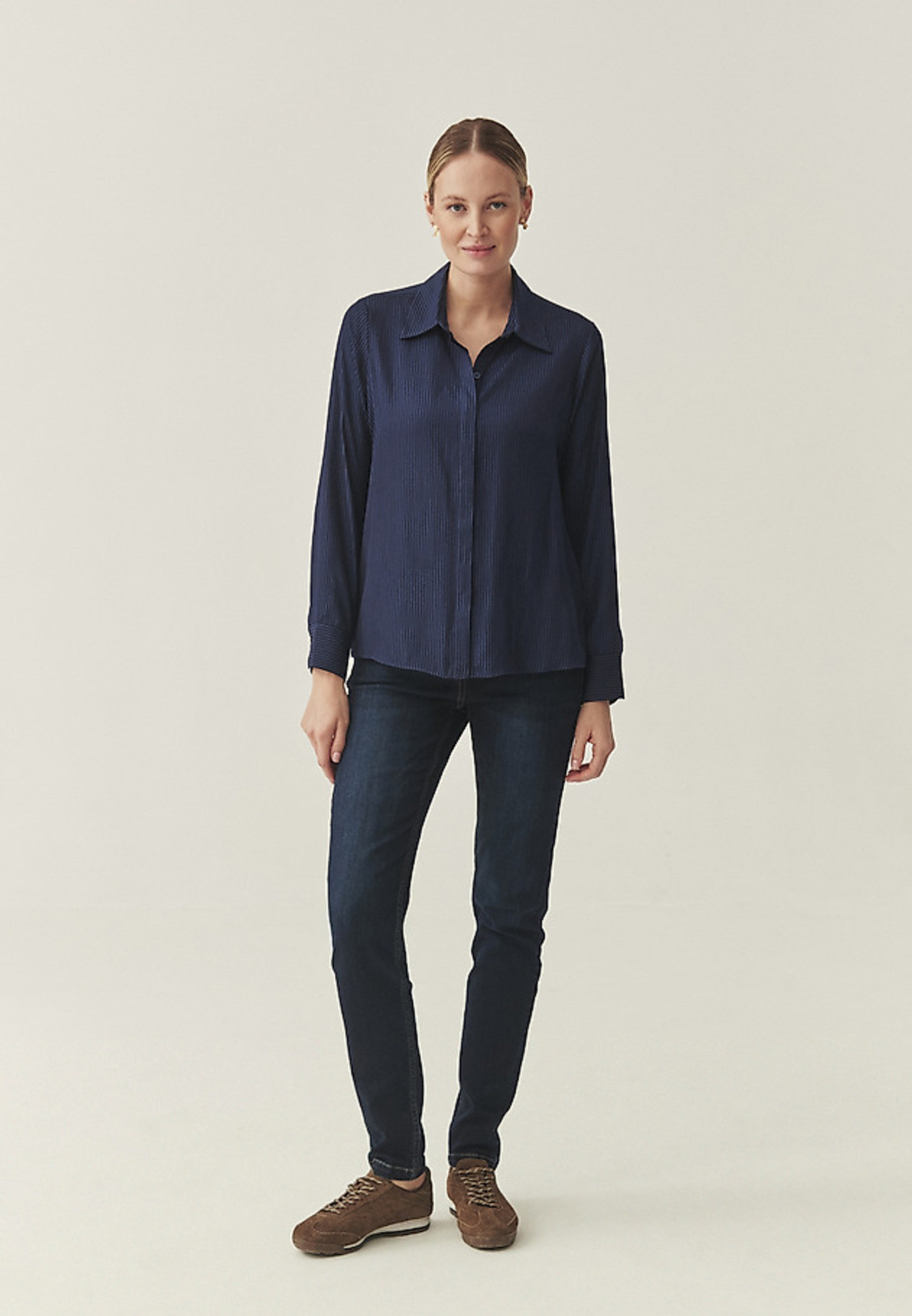 Тъмносини тесни панталони Taros Tatuum