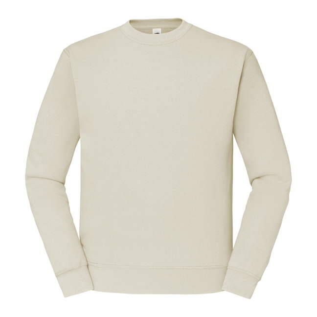 Beige Men&#039;s Sweatshirt Set-in Sweat Fruit of the Loom