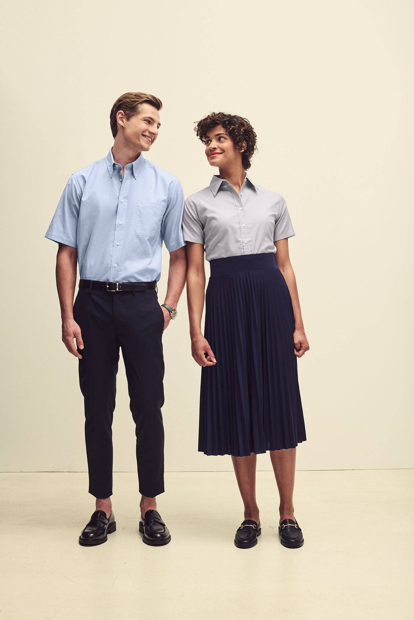 Grey classic shirt Oxford Fruit Of The Loom