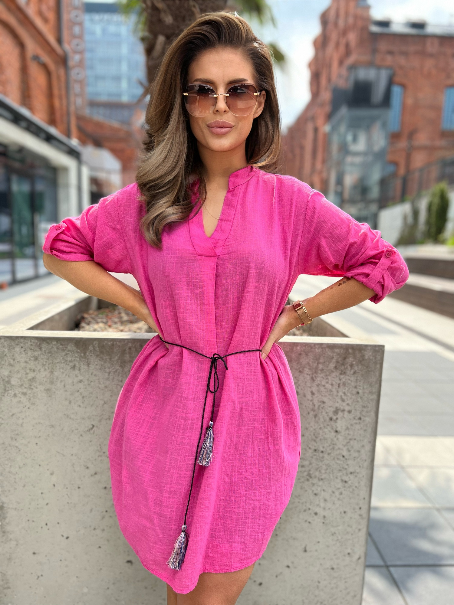 Rochie roz Och Bella BI-2021977.hotpink