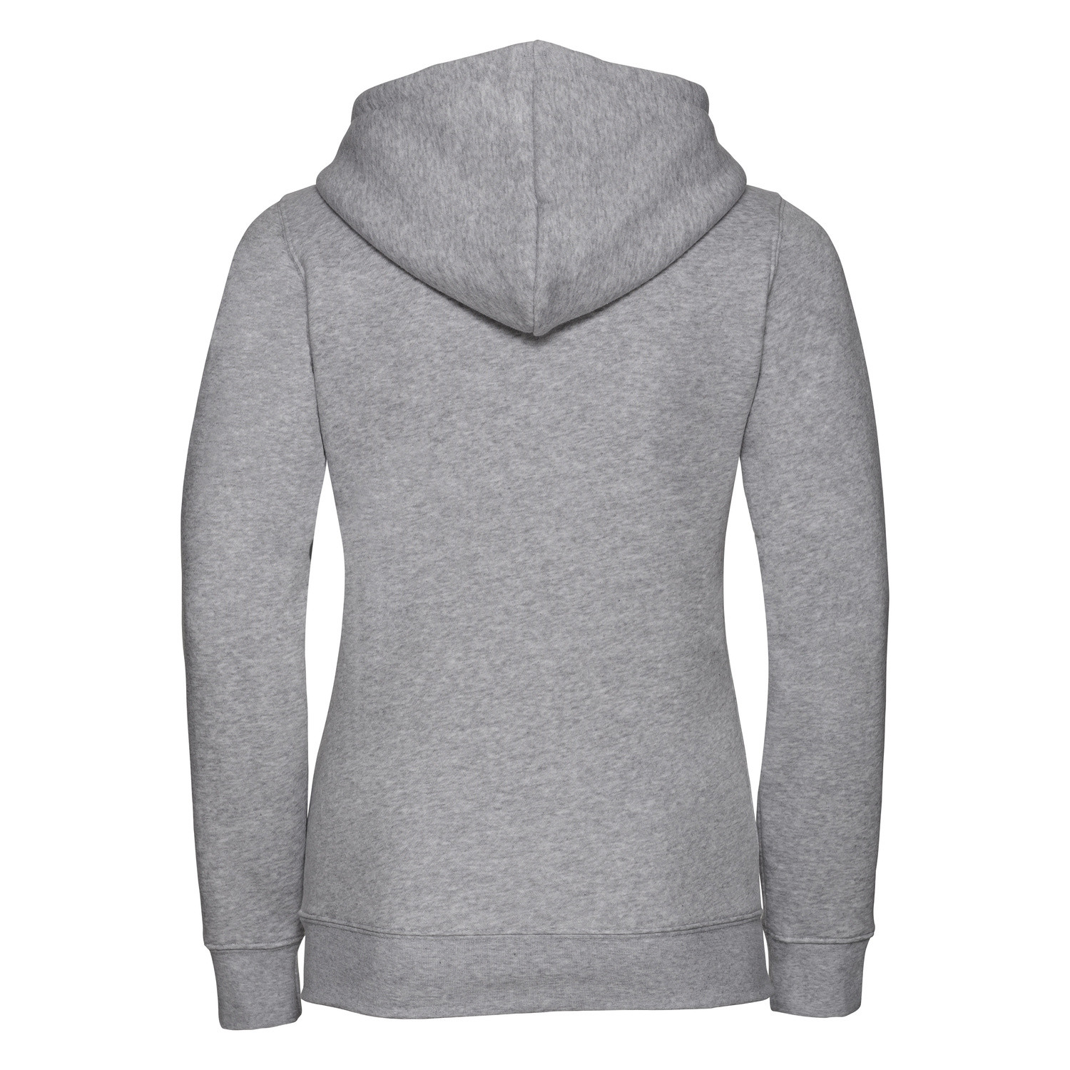 Light grey women&#039;s hoodie with Authentic Russell zipper