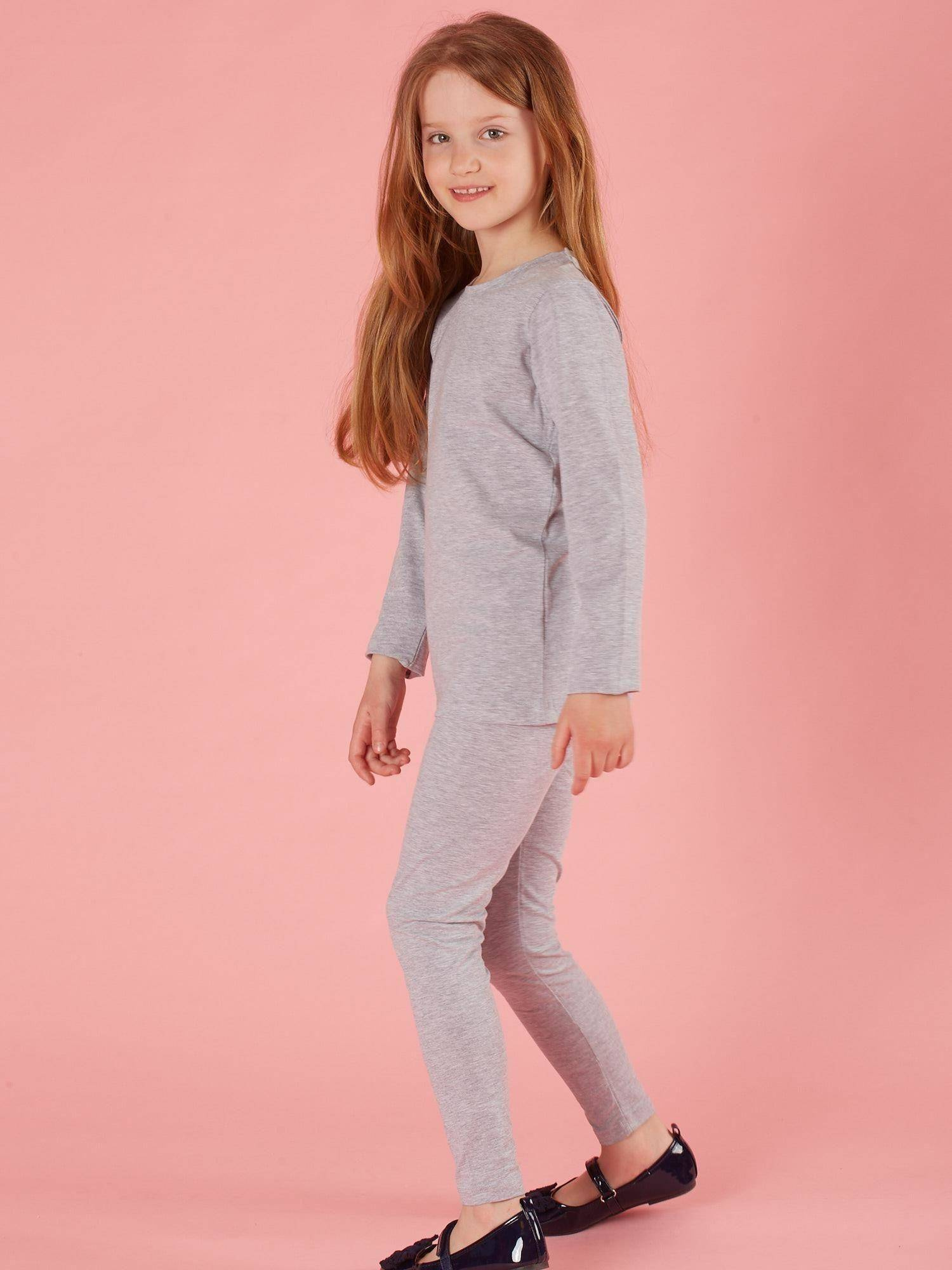 Girls' blouse basic grey